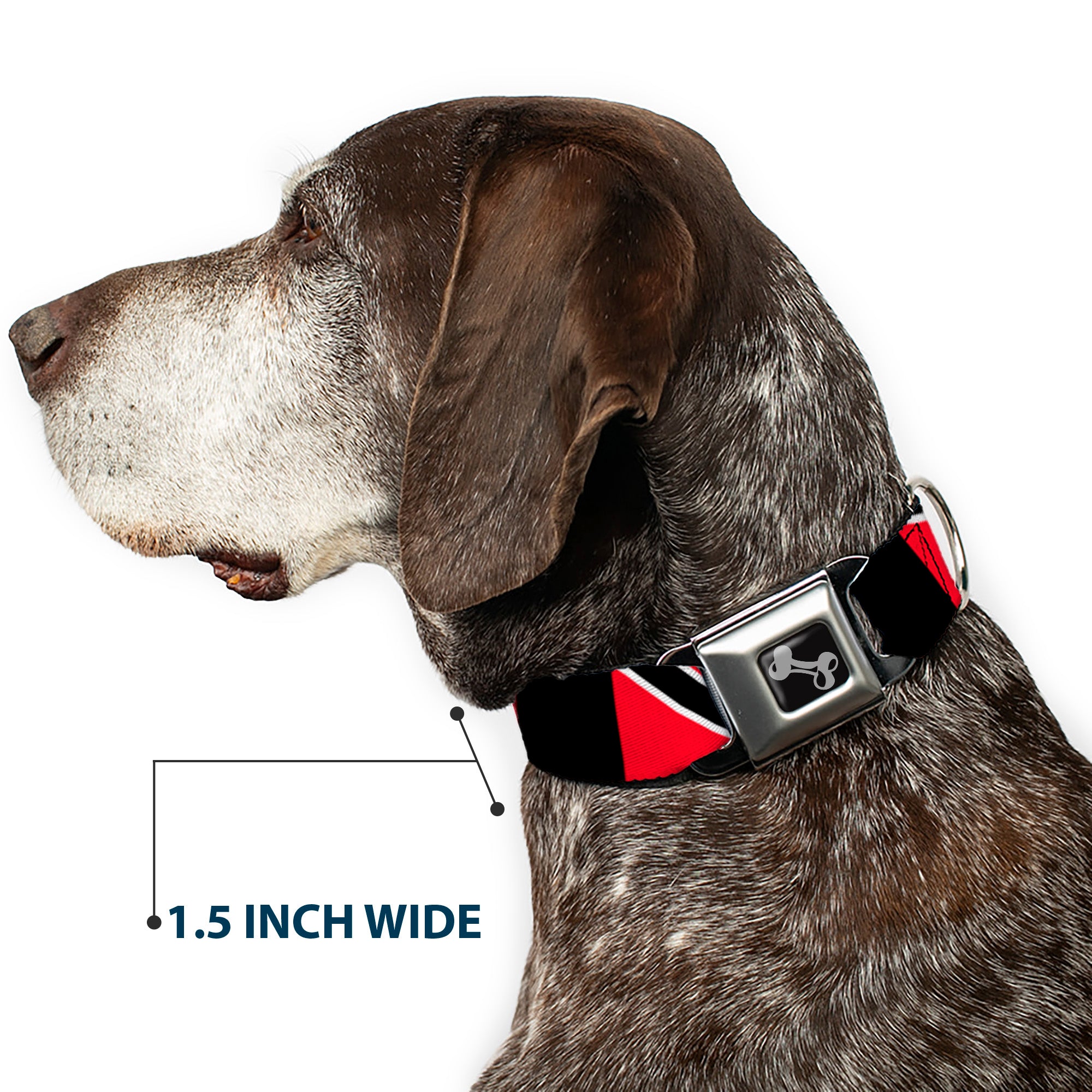 Dog Bone Seatbelt Buckle Collar - Trinidad & Tobago Flags/Black Block Seatbelt Buckle Collars Buckle-Down