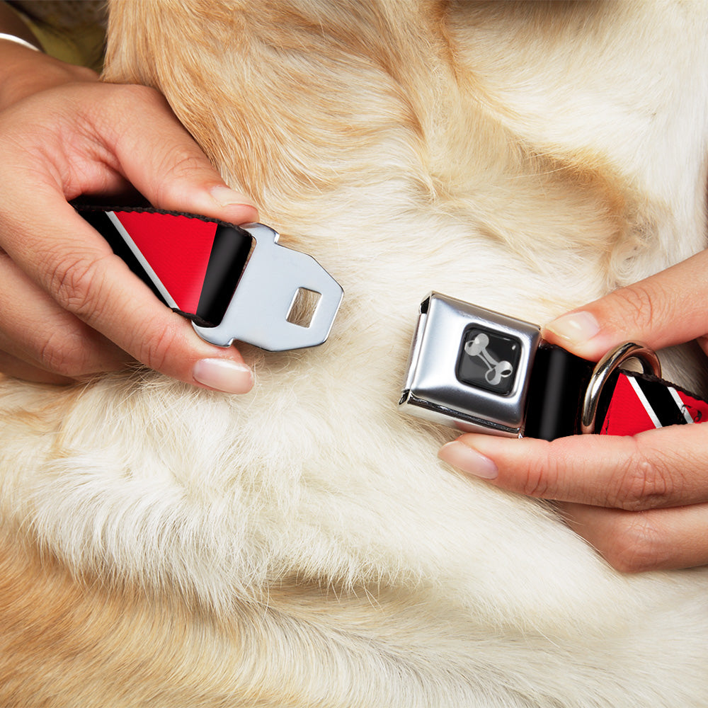 Dog Bone Seatbelt Buckle Collar - Trinidad & Tobago Flags/Black Block Seatbelt Buckle Collars Buckle-Down