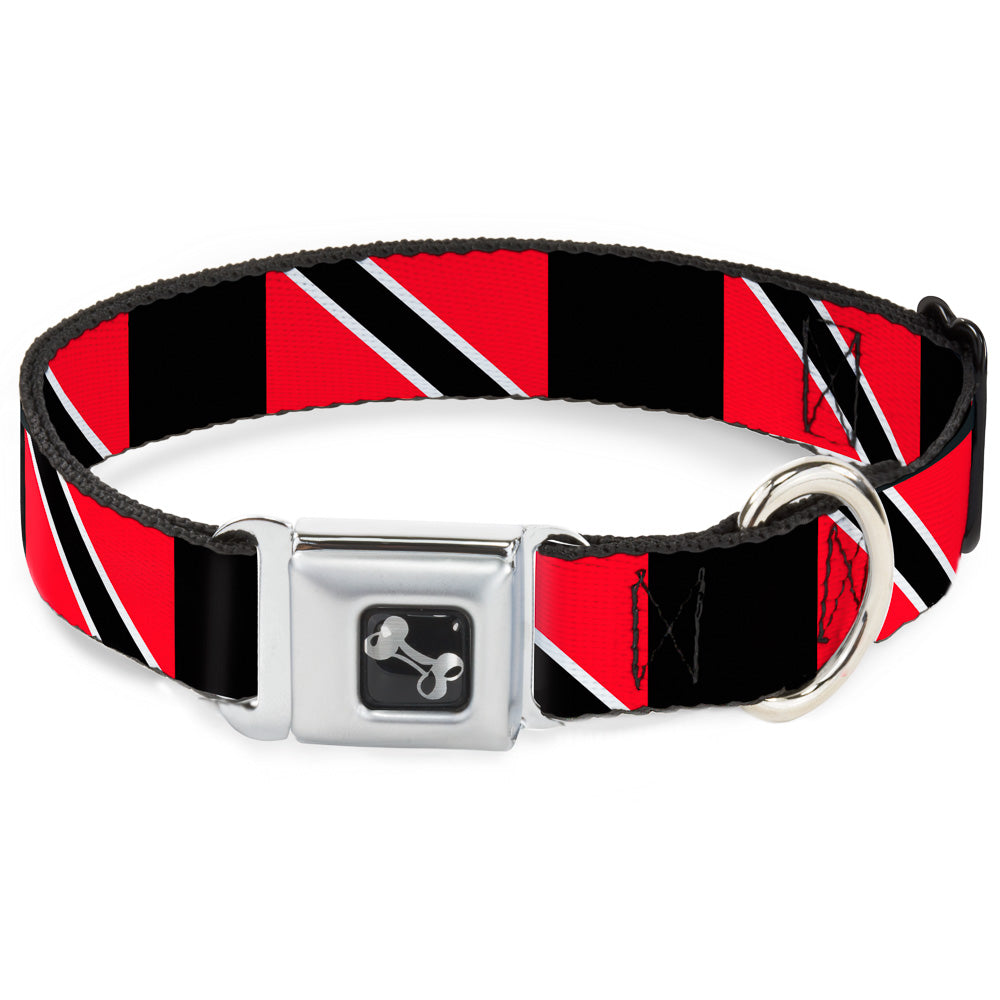 Dog Bone Seatbelt Buckle Collar - Trinidad & Tobago Flags/Black Block Seatbelt Buckle Collars Buckle-Down