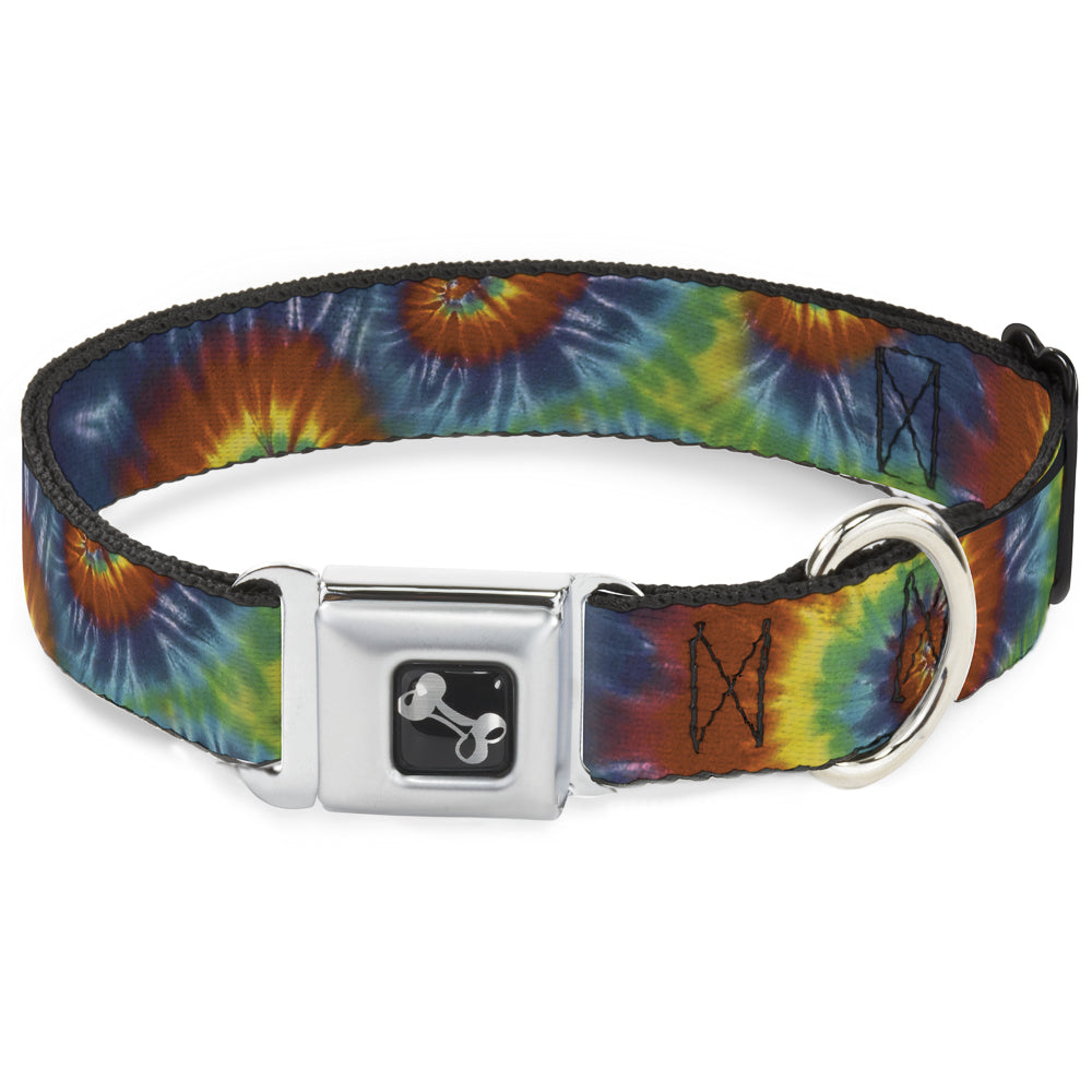 Dog Bone Seatbelt Buckle Collar - Tie Dye Swirl Multi Color Seatbelt Buckle Collars Buckle-Down