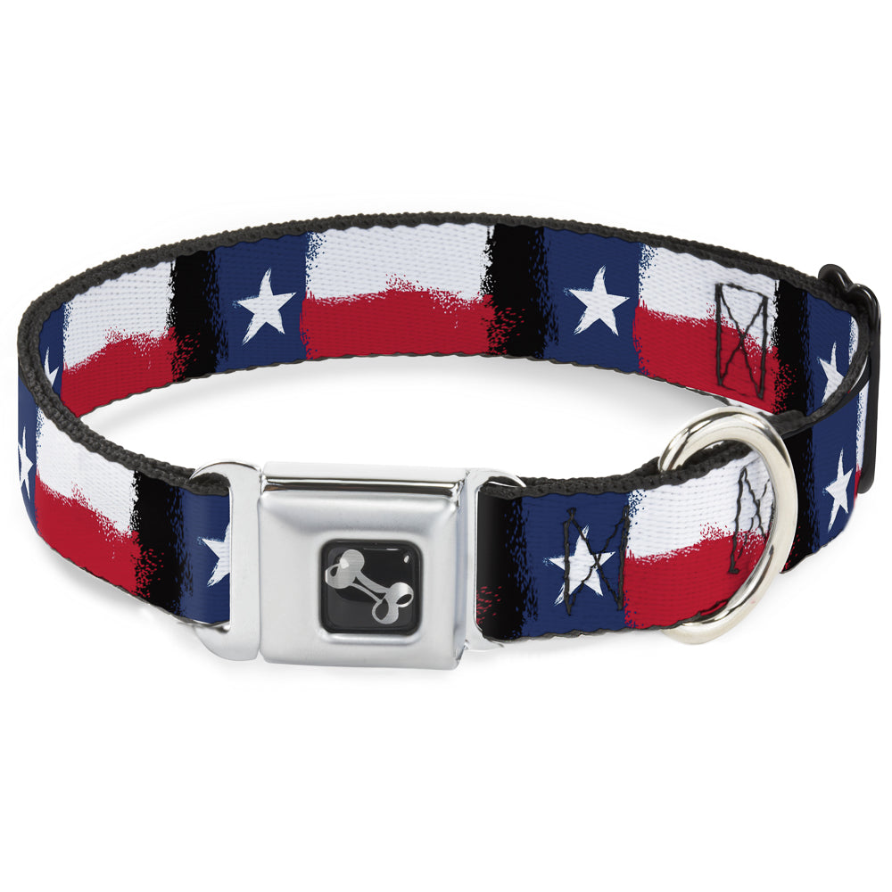 Dog Bone Seatbelt Buckle Collar - Texas Flag Painting Seatbelt Buckle Collars Buckle-Down