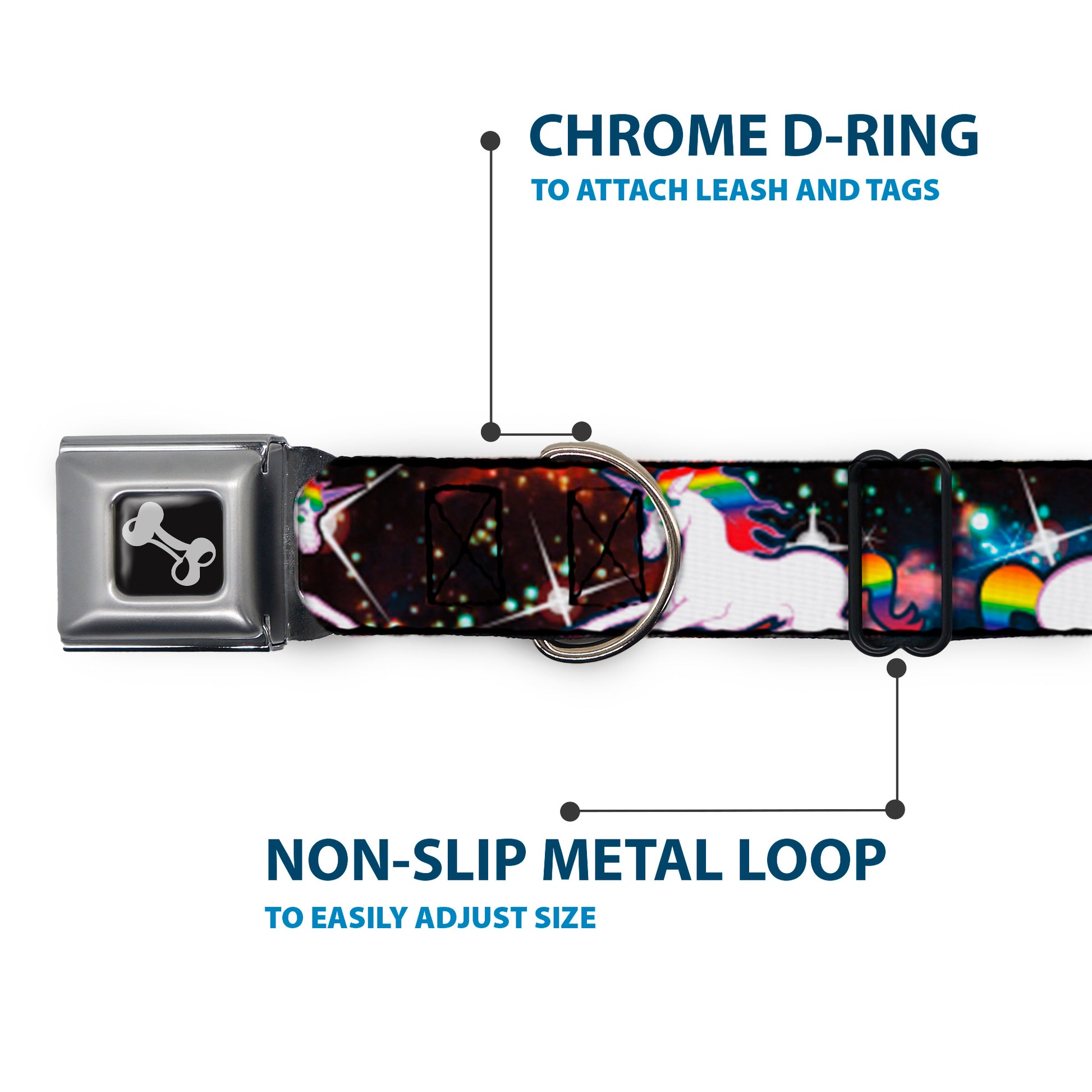 Dog Bone Seatbelt Buckle Collar - Unicorn Universe Seatbelt Buckle Collars Buckle-Down