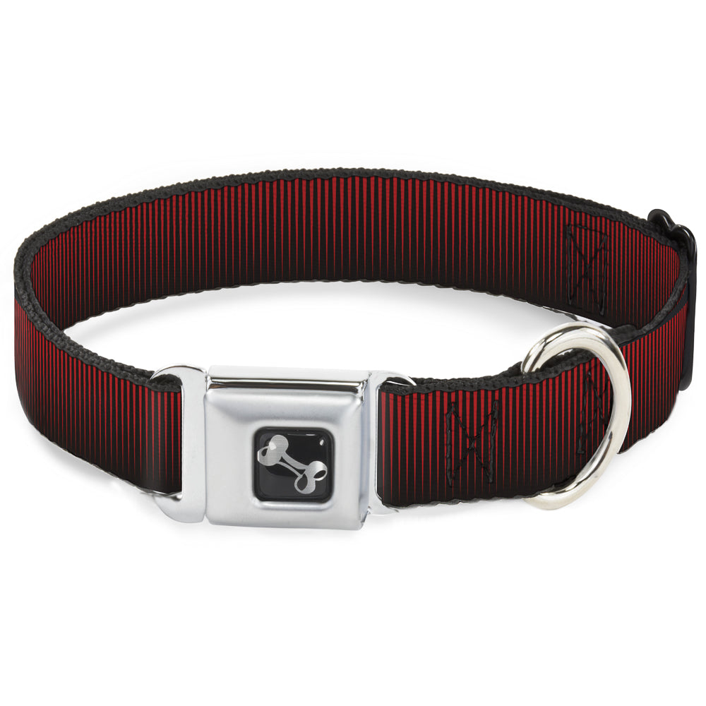 Dog Bone Seatbelt Buckle Collar - Vertical Stripes Transition Black/Red Seatbelt Buckle Collars Buckle-Down