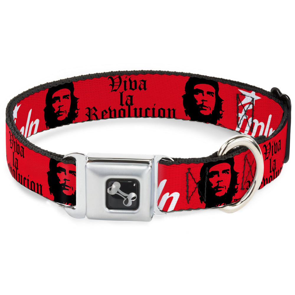 Dog Bone Seatbelt Buckle Collar - VIVA LA REVOLUCION Che w/fmln Red Seatbelt Buckle Collars Buckle-Down