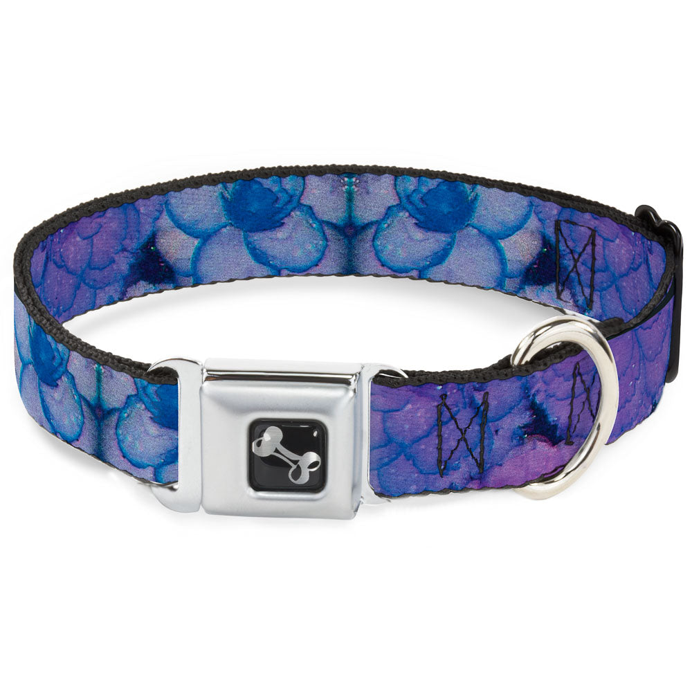 Dog Bone Seatbelt Buckle Collar - Vivid Floral Collage3 Blues/Purples Seatbelt Buckle Collars Buckle-Down