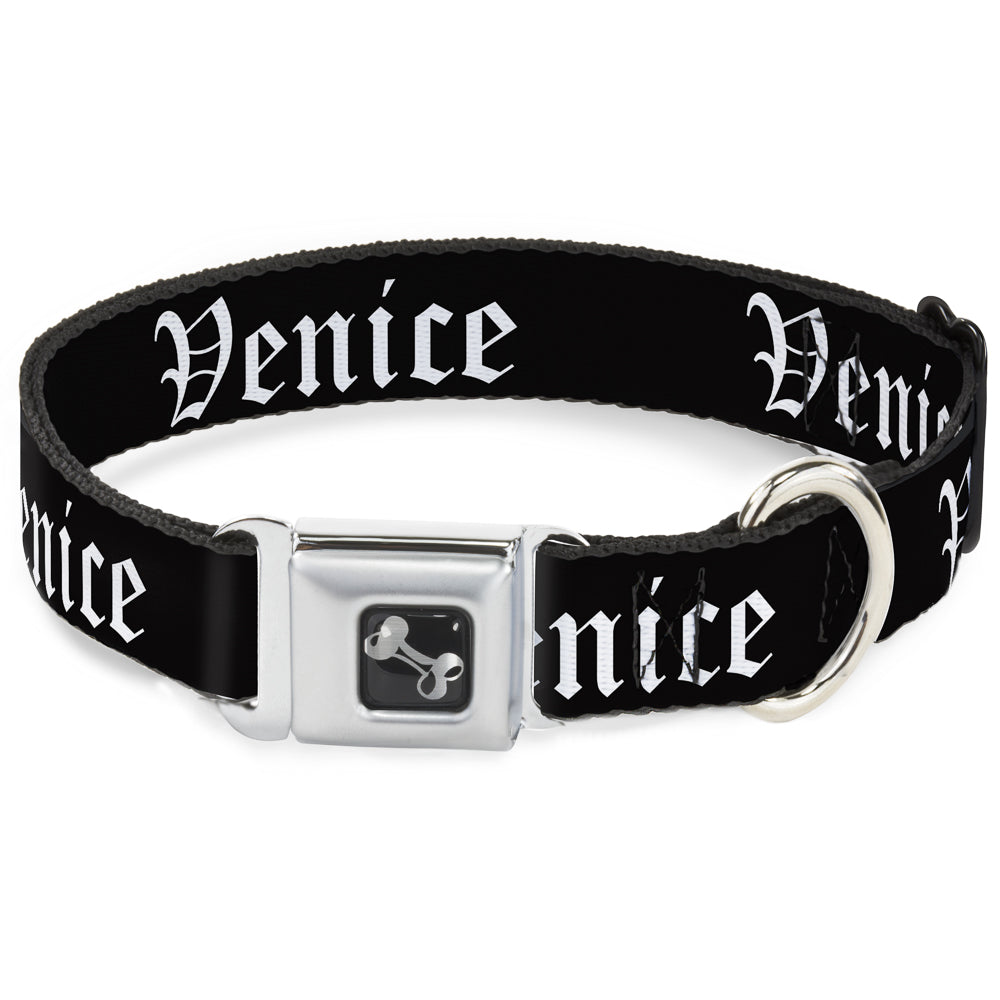 Dog Bone Seatbelt Buckle Collar - VENICE Old English Black/White Seatbelt Buckle Collars Buckle-Down