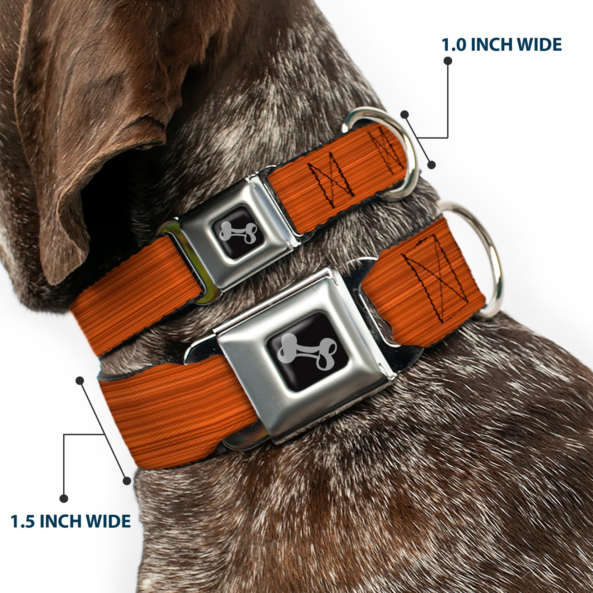 Dog Bone Seatbelt Buckle Collar - Wood Grain2 Horizontal Reddish Brown Seatbelt Buckle Collars Buckle-Down