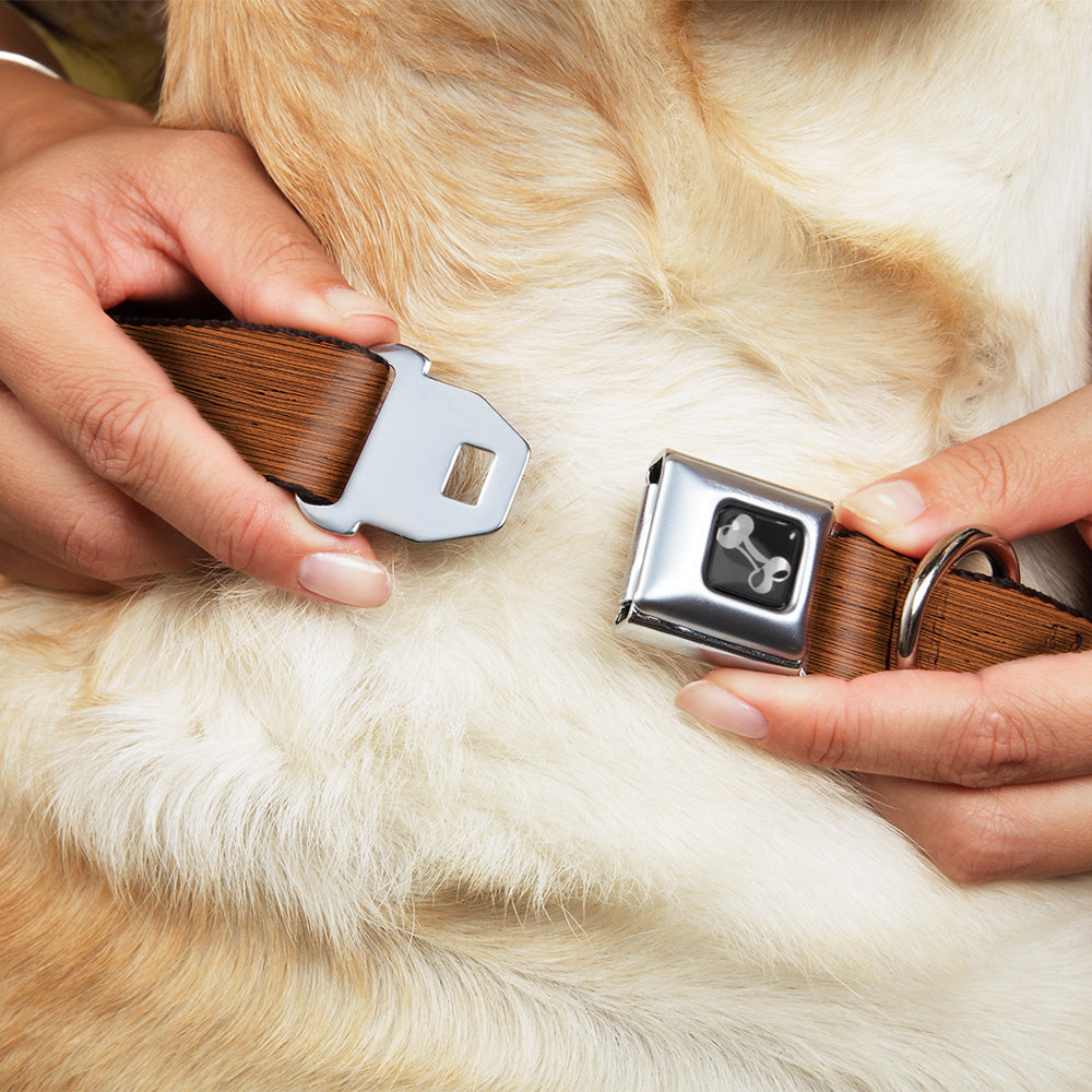 Dog Bone Seatbelt Buckle Collar - Wood Grain2 Horizontal Reddish Brown Seatbelt Buckle Collars Buckle-Down