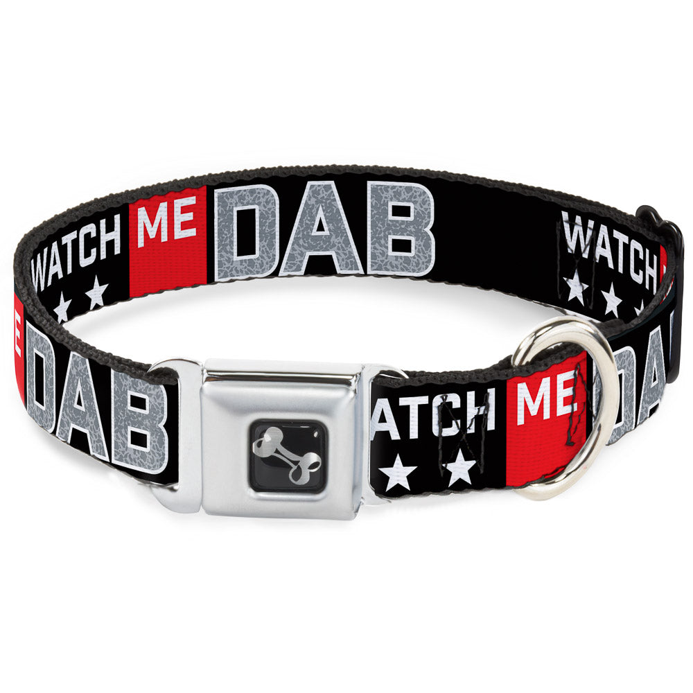 Dog Bone Seatbelt Buckle Collar - WATCH ME DAB/Stars Black/Red/White/Crackle Gray Seatbelt Buckle Collars Buckle-Down
