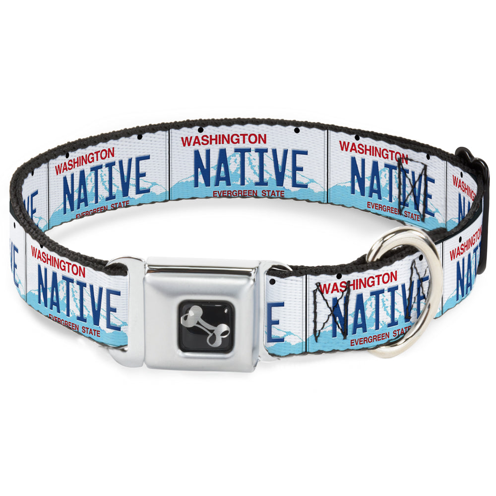 Dog Bone Seatbelt Buckle Collar - Washington License Plate NATIVE Seatbelt Buckle Collars Buckle-Down