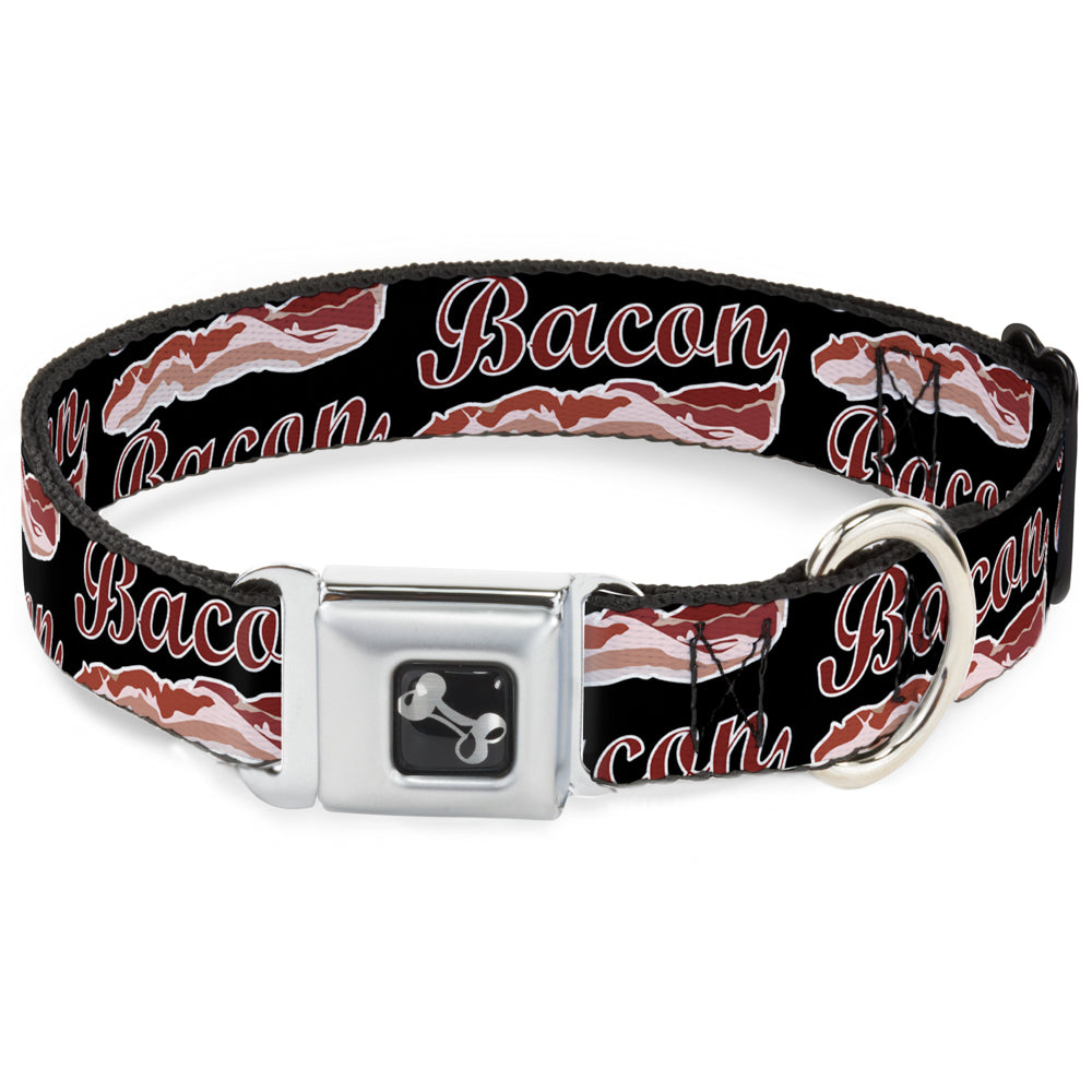 Dog Bone Seatbelt Buckle Collar - BACON Baseball Script Seatbelt Buckle Collars Buckle-Down