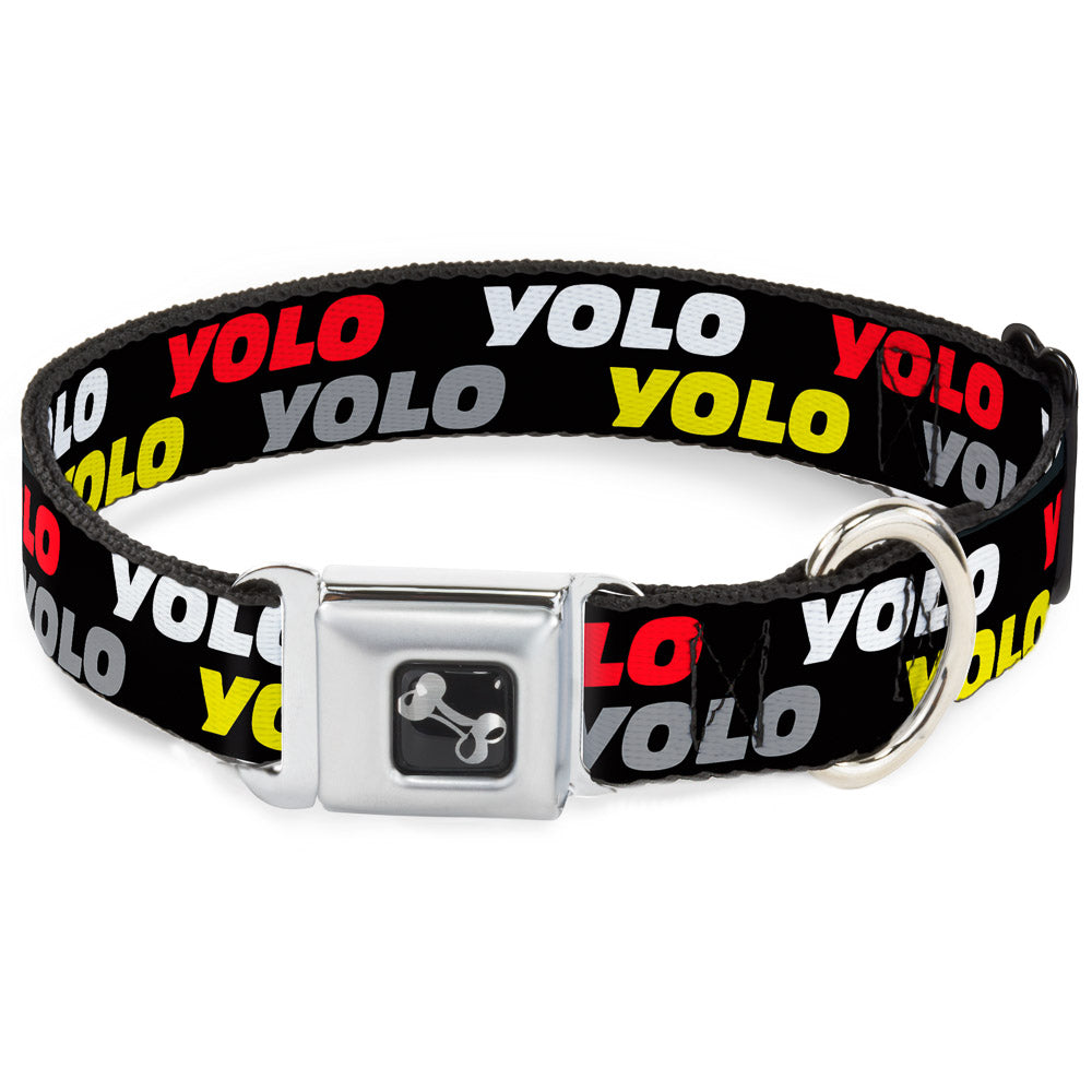 Dog Bone Seatbelt Buckle Collar - YOLO2 Black/Red/White/Gray/Yellow Seatbelt Buckle Collars Buckle-Down