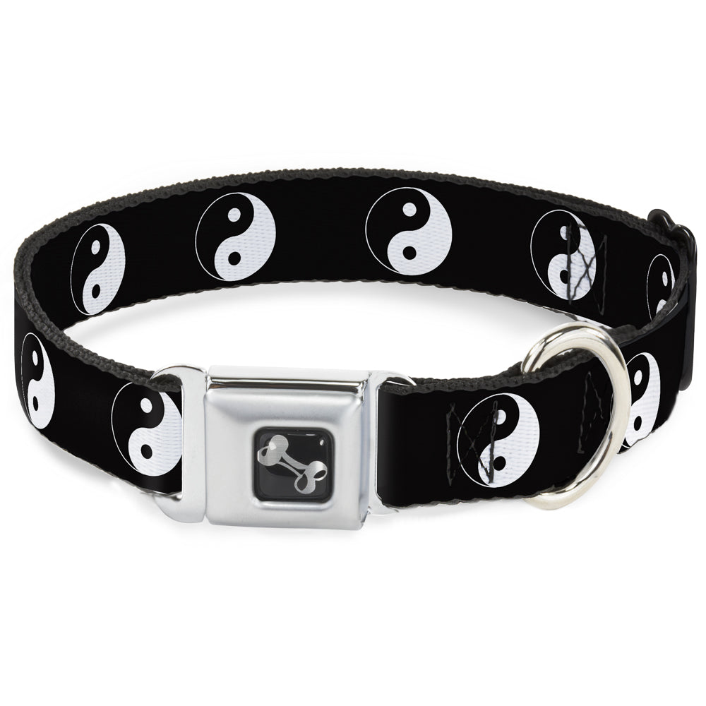 Dog Bone Seatbelt Buckle Collar - Yin Yang Symbol Black/White Seatbelt Buckle Collars Buckle-Down