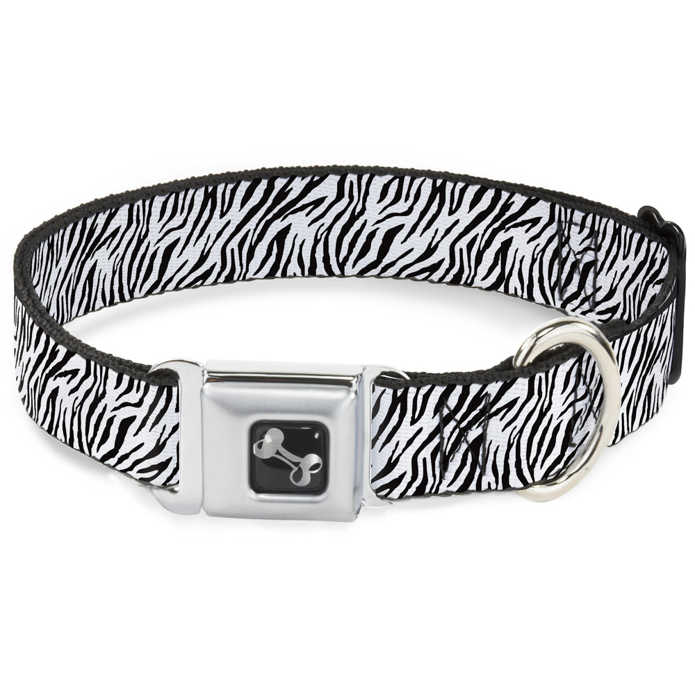 Dog Bone Seatbelt Buckle Collar - Zebra 2 White Seatbelt Buckle Collars Buckle-Down