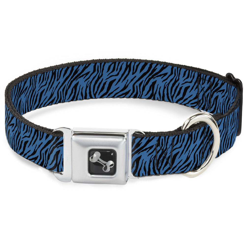 Dog Bone Seatbelt Buckle Collar - Zebra 2 Turquoise Seatbelt Buckle Collars Buckle-Down