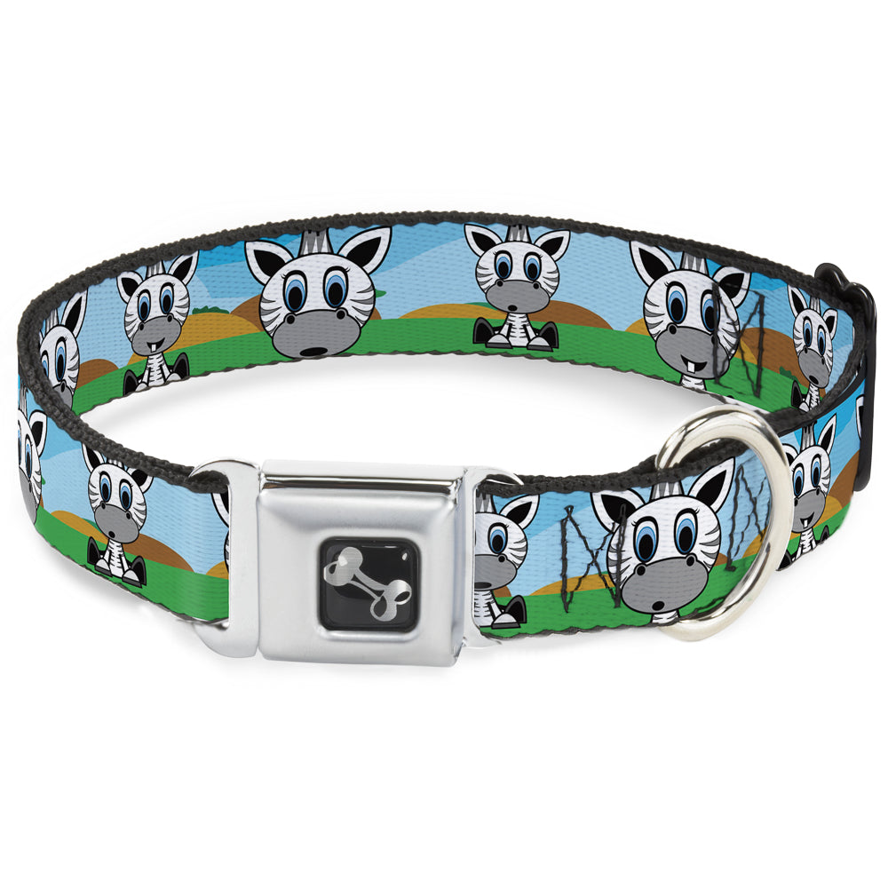 Dog Bone Seatbelt Buckle Collar - Zebra Cartoon Seatbelt Buckle Collars Buckle-Down
