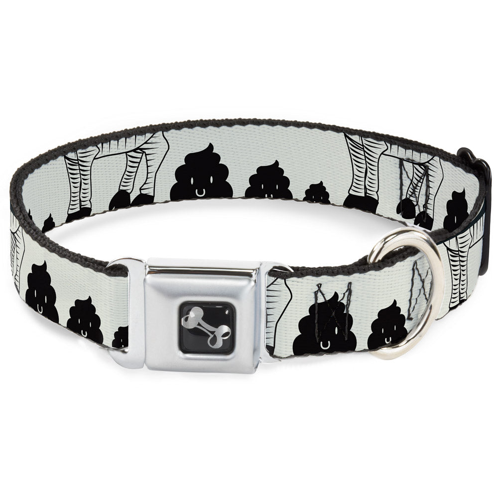 Dog Bone Seatbelt Buckle Collar - Zebra Poops Off-White/Black Seatbelt Buckle Collars Buckle-Down