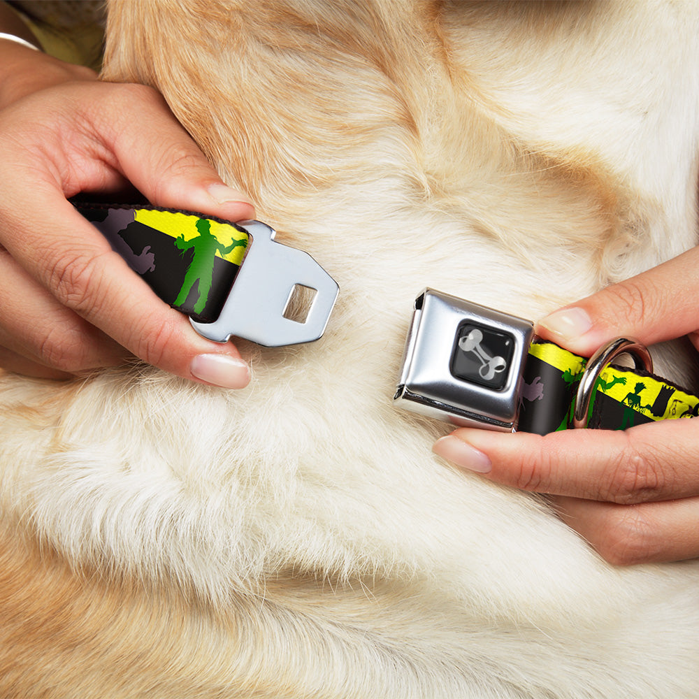 Dog Bone Seatbelt Buckle Collar - Zombies Biohazard Black/Yellow/Green Seatbelt Buckle Collars Buckle-Down