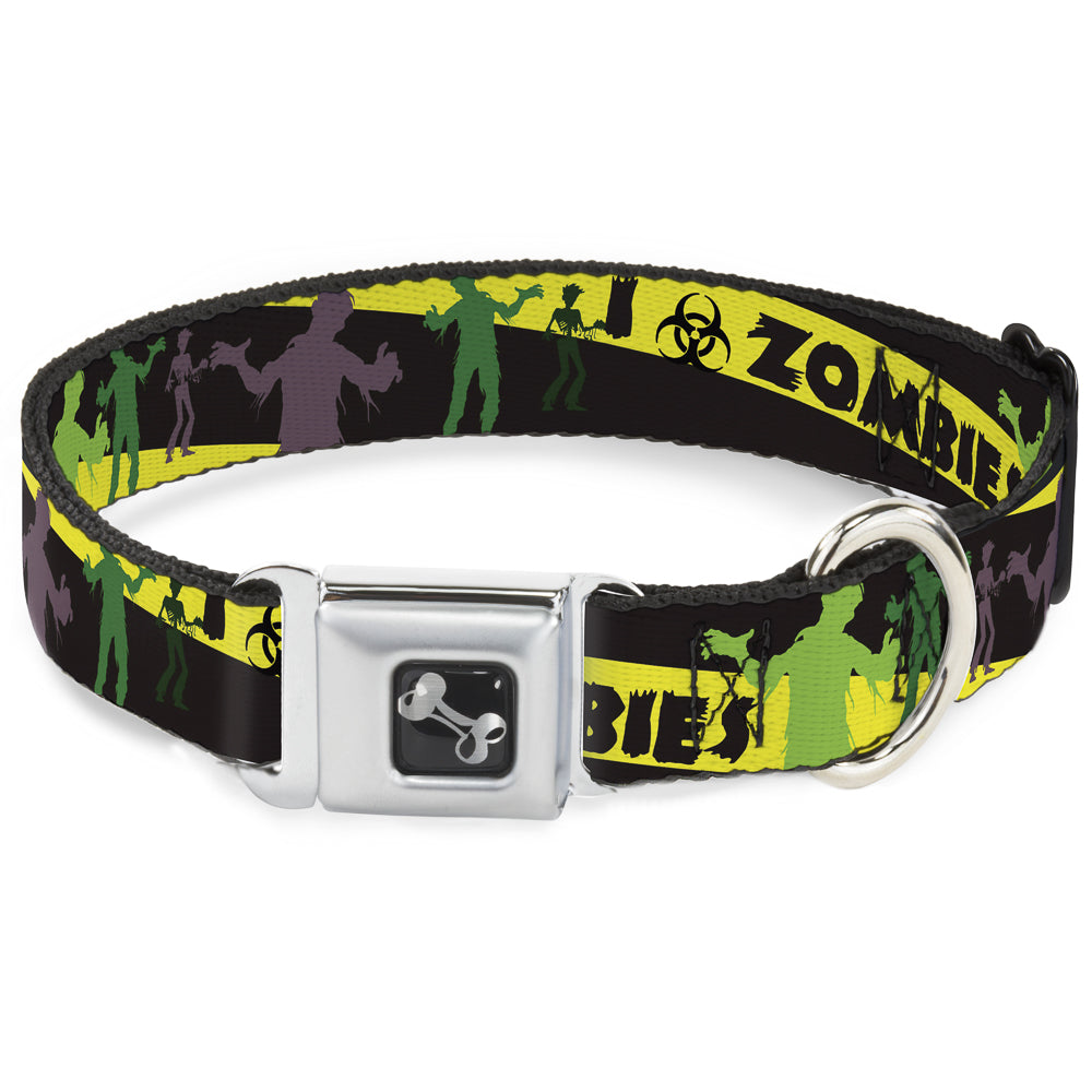 Dog Bone Seatbelt Buckle Collar - Zombies Biohazard Black/Yellow/Green Seatbelt Buckle Collars Buckle-Down