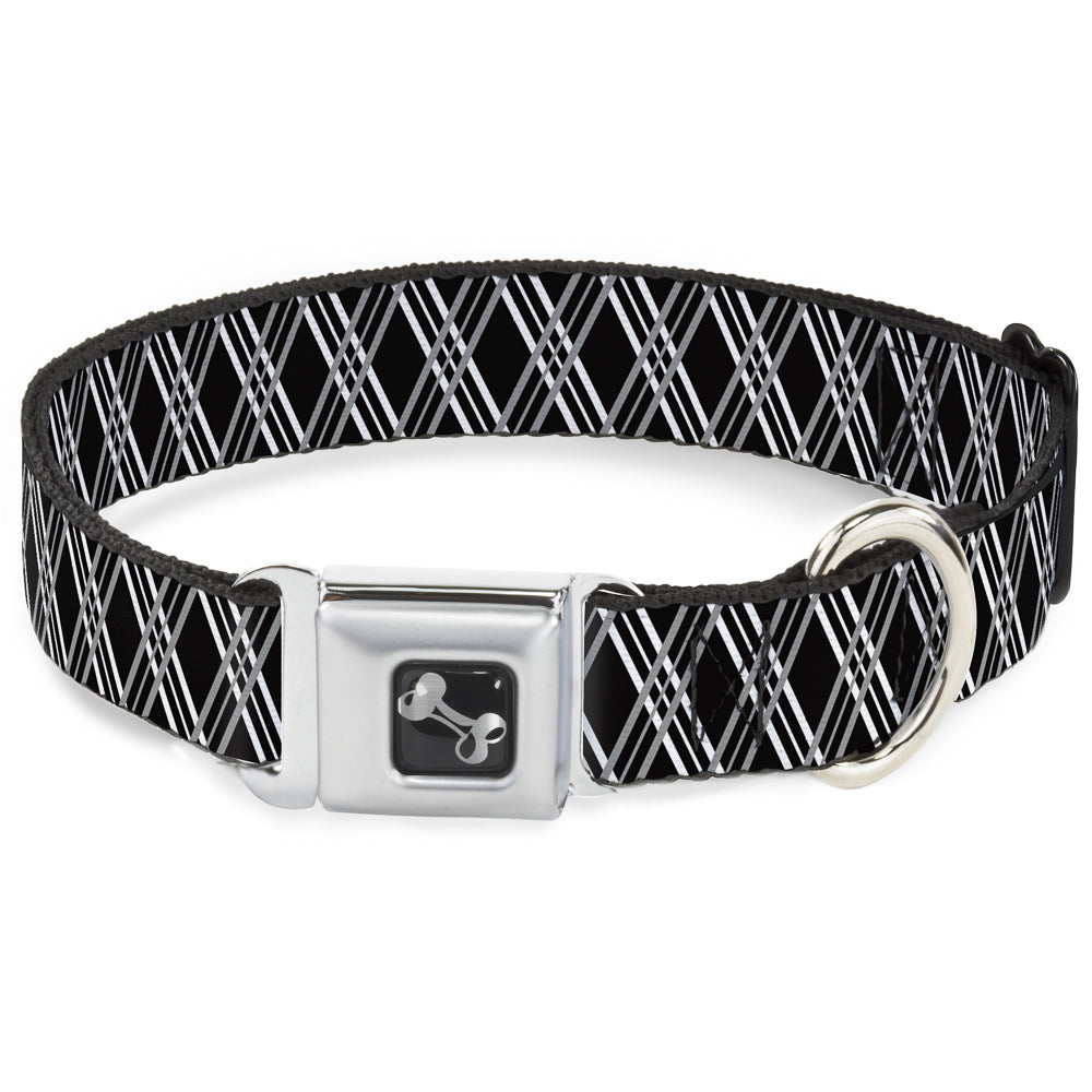 Dog Bone Seatbelt Buckle Collar - Zig Zag Black/Gray/White Seatbelt Buckle Collars Buckle-Down