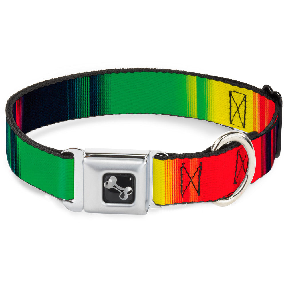 Dog Bone Seatbelt Buckle Collar - Zarape4 Vertical Rasta Seatbelt Buckle Collars Buckle-Down