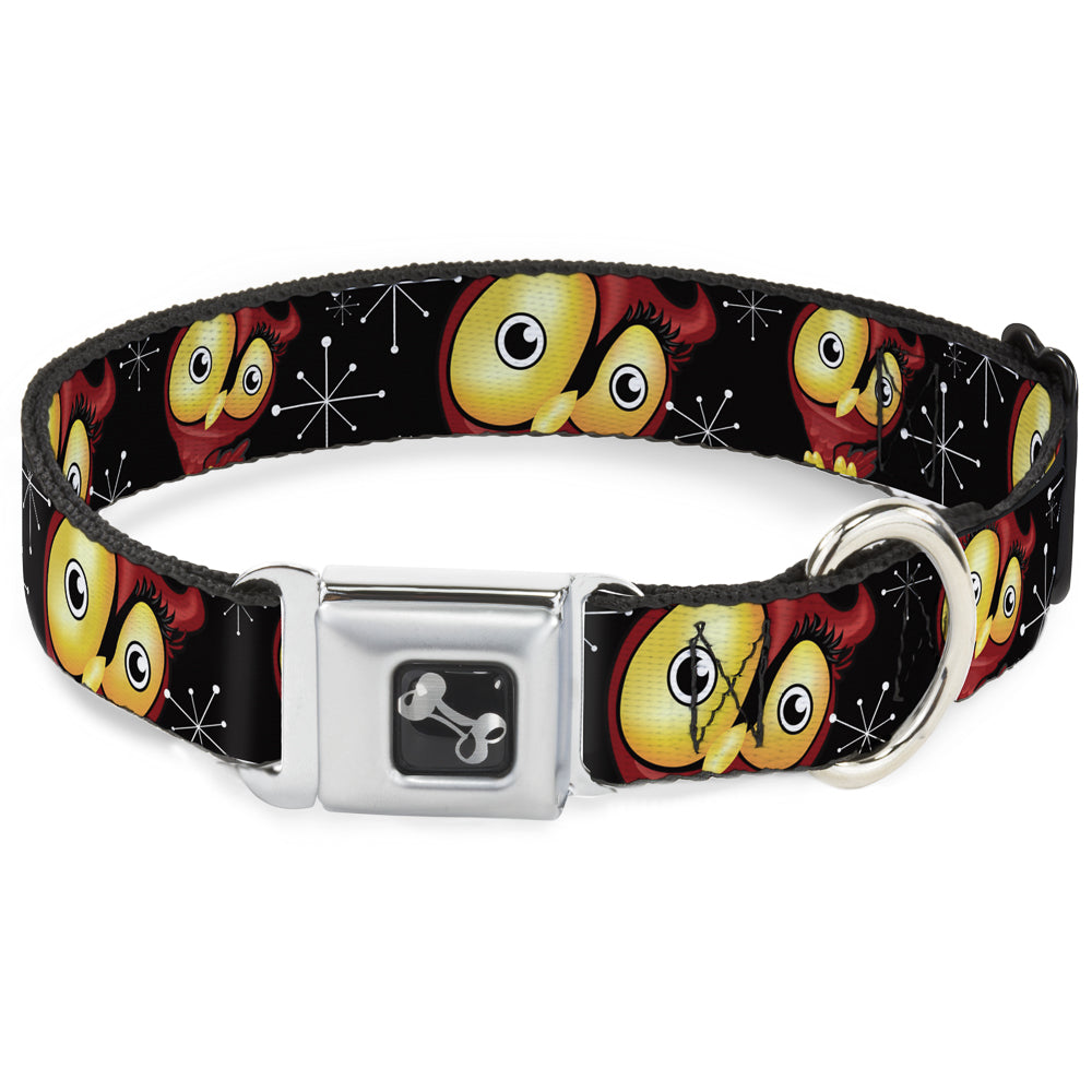Dog Bone Seatbelt Buckle Collar - Big Eye Owl Seatbelt Buckle Collars Buckle-Down