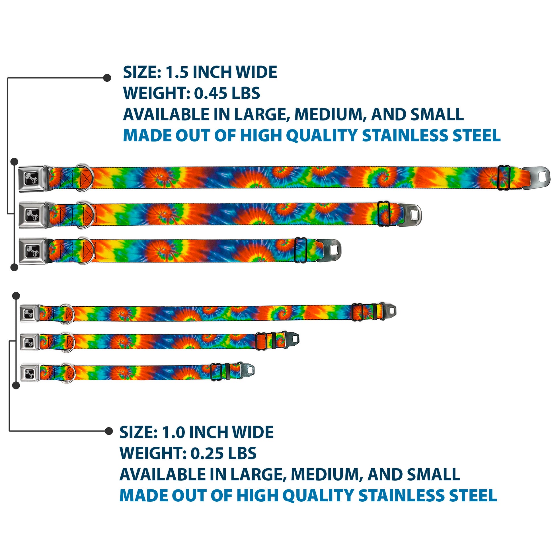 Dog Bone Seatbelt Buckle Collar - BD Tie Dye13 Seatbelt Buckle Collars Buckle-Down