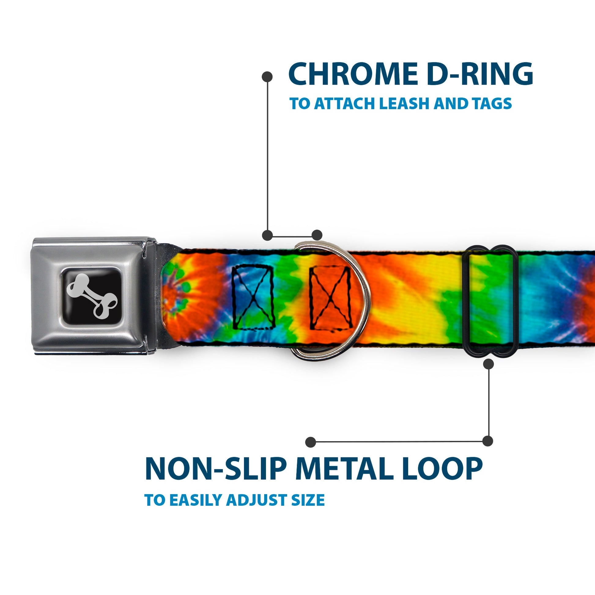 Dog Bone Seatbelt Buckle Collar - BD Tie Dye13 Seatbelt Buckle Collars Buckle-Down