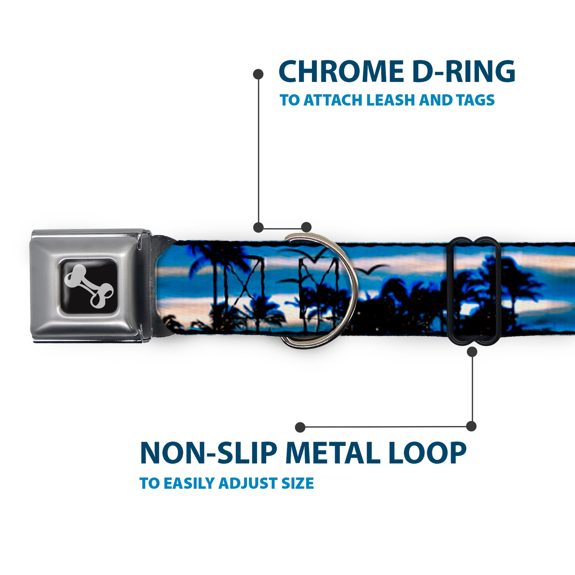 Dog Bone Seatbelt Buckle Collar - Blue Sunset Seatbelt Buckle Collars Buckle-Down