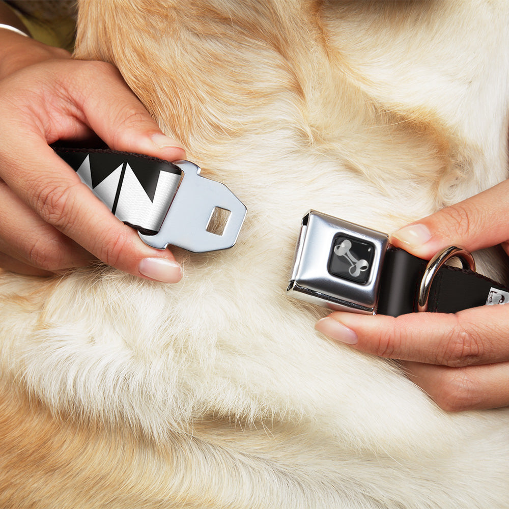 Dog Bone Seatbelt Buckle Collar - BUCKLE-DOWN Shapes Black/White Seatbelt Buckle Collars Buckle-Down