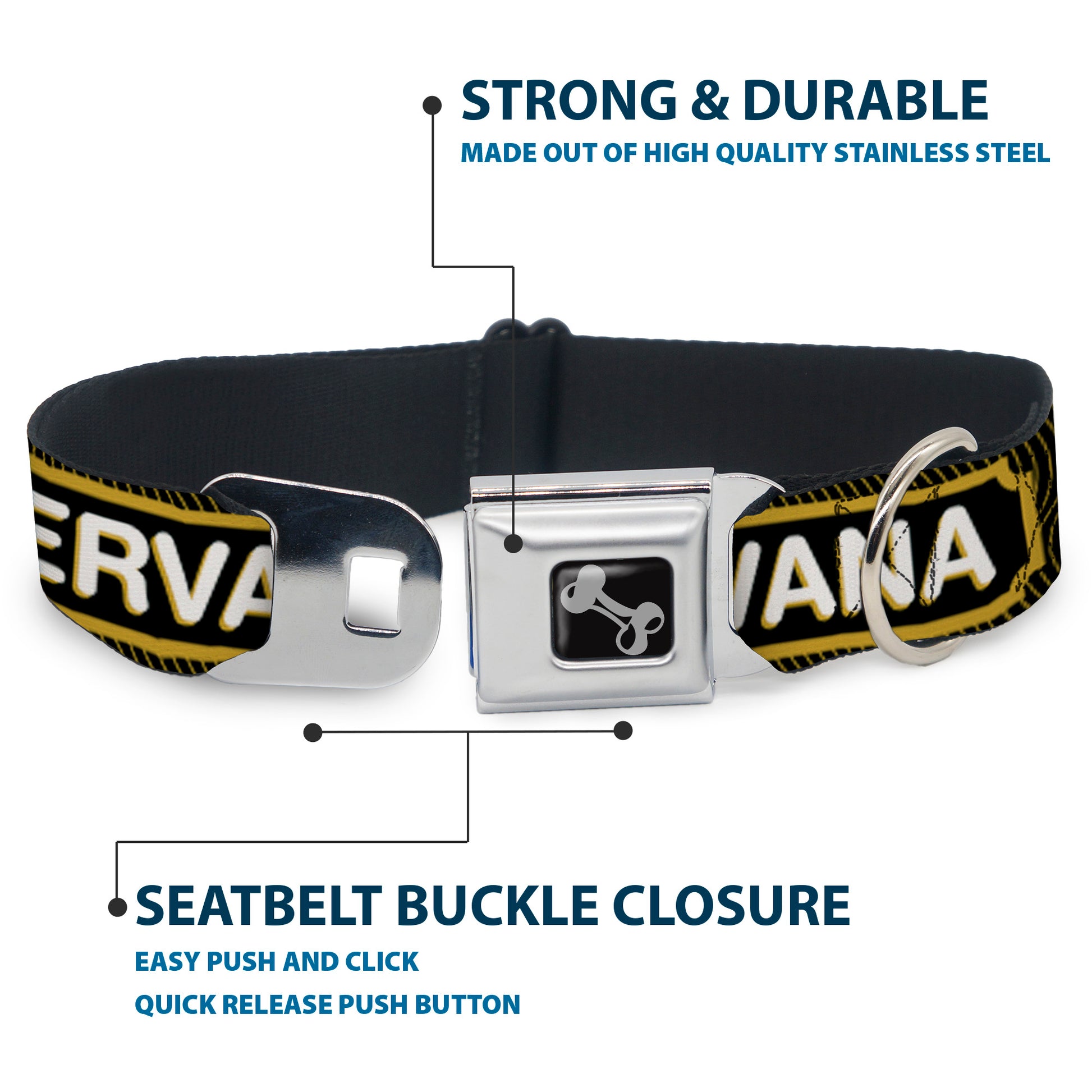 Buckle-Down Seatbelt Buckle Dog Collar - Beer Pint/BEERVANA Rays/Waves Black/Olive Seatbelt Buckle Collars Buckle-Down