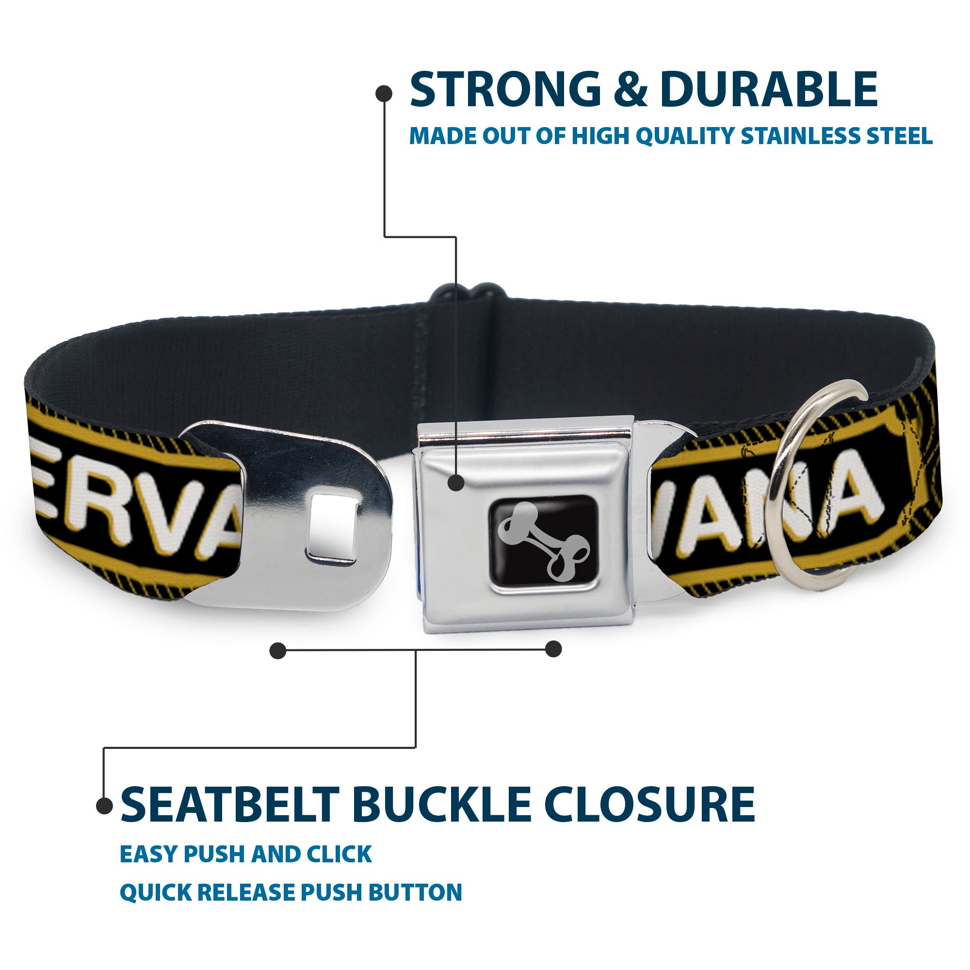 Buckle-Down Seatbelt Buckle Dog Collar - Beer Pint/BEERVANA Rays/Waves Black/Olive Seatbelt Buckle Collars Buckle-Down