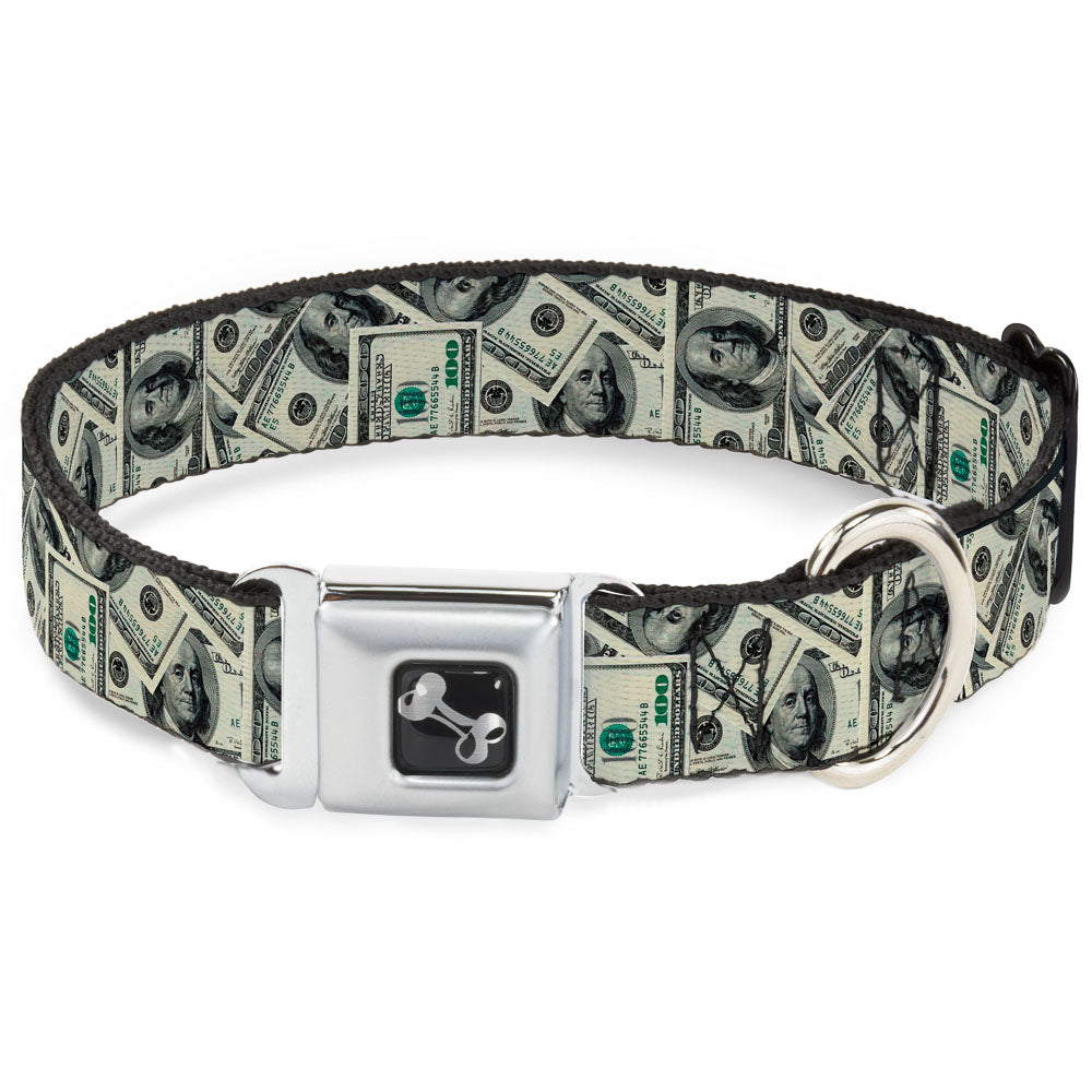 Dog Bone Seatbelt Buckle Collar - Benjamins2 Stacked Seatbelt Buckle Collars Buckle-Down
