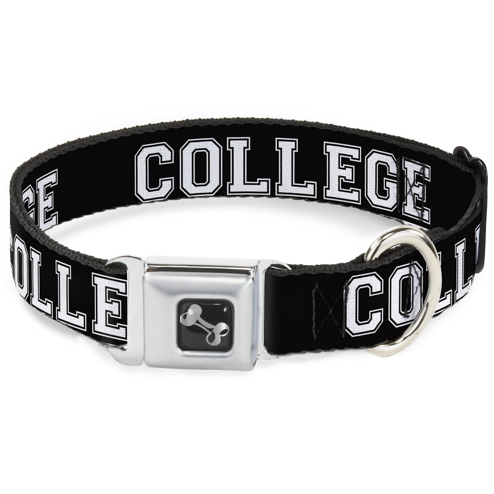 Dog Bone Seatbelt Buckle Collar - COLLEGE Black/White Seatbelt Buckle Collars Buckle-Down