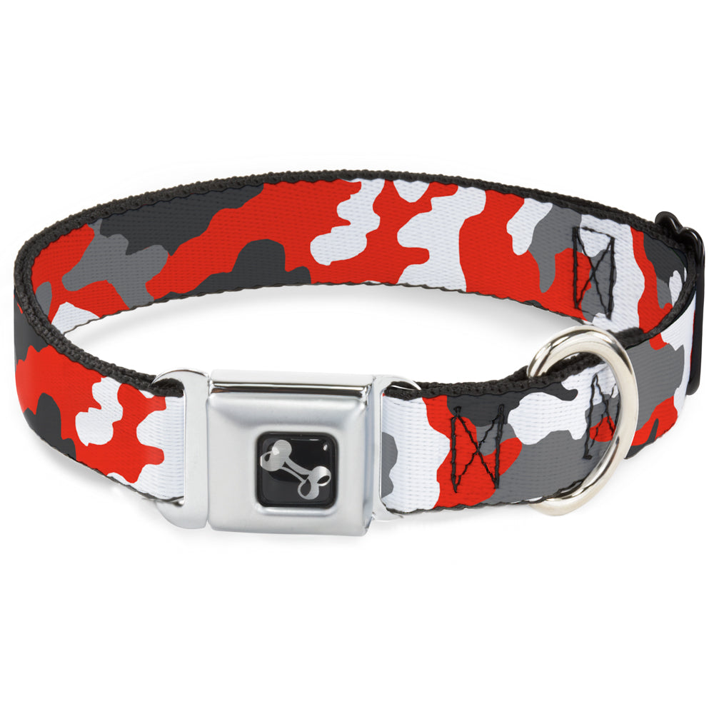Dog Bone Seatbelt Buckle Collar - Camo Orange Seatbelt Buckle Collars Buckle-Down