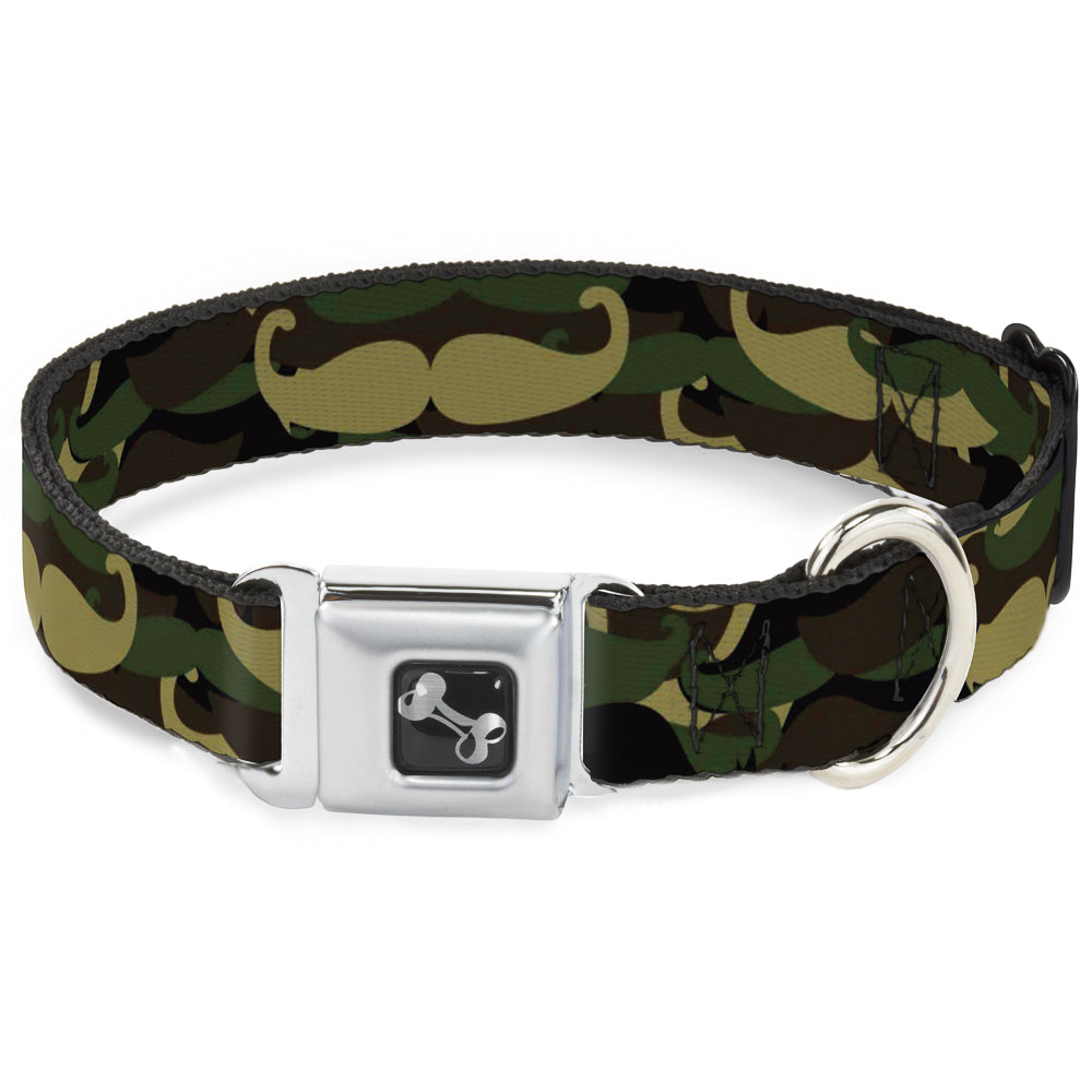 Dog Bone Seatbelt Buckle Collar - Camo'stache Seatbelt Buckle Collars Buckle-Down