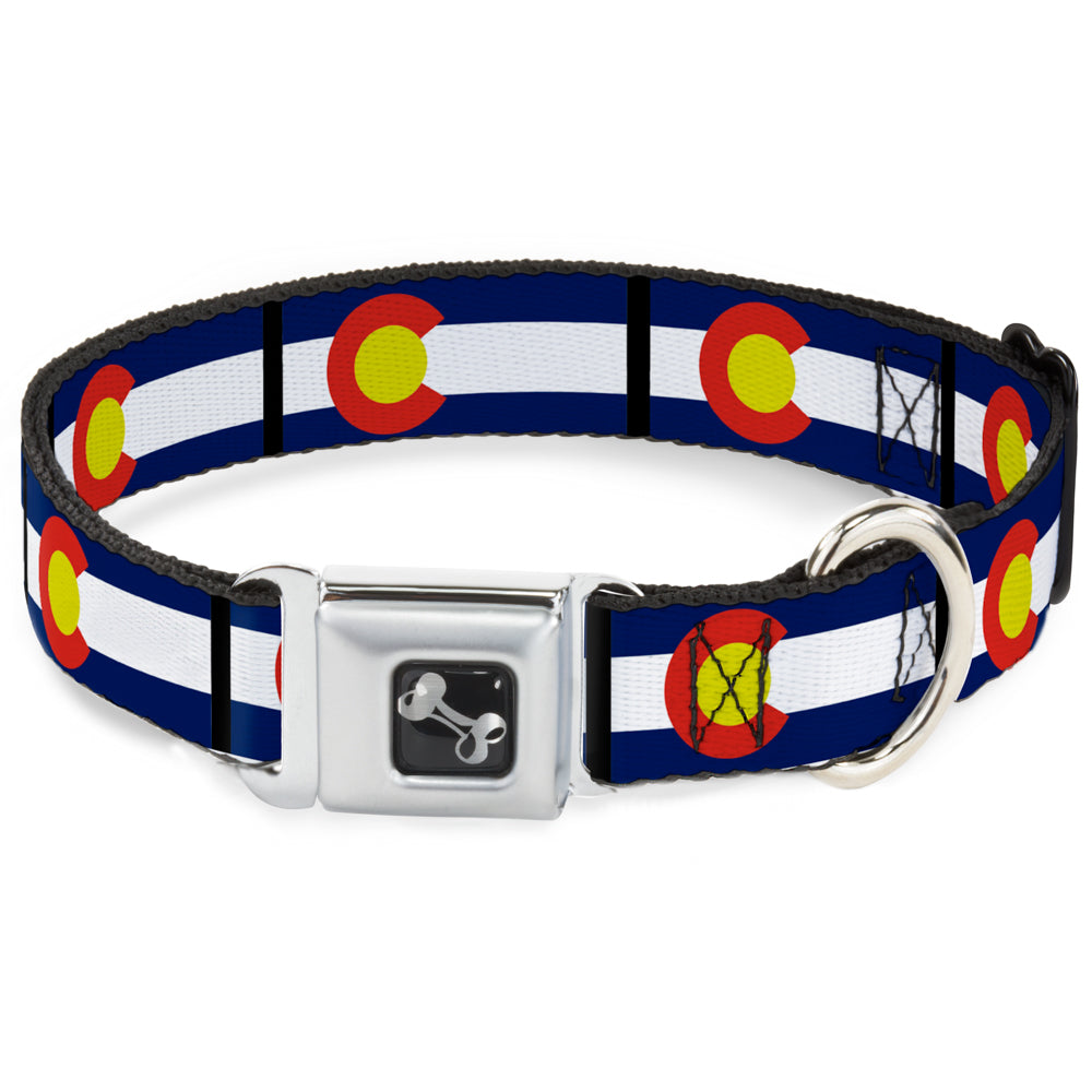 Dog Bone Seatbelt Buckle Collar - Colorado Flags Seatbelt Buckle Collars Buckle-Down