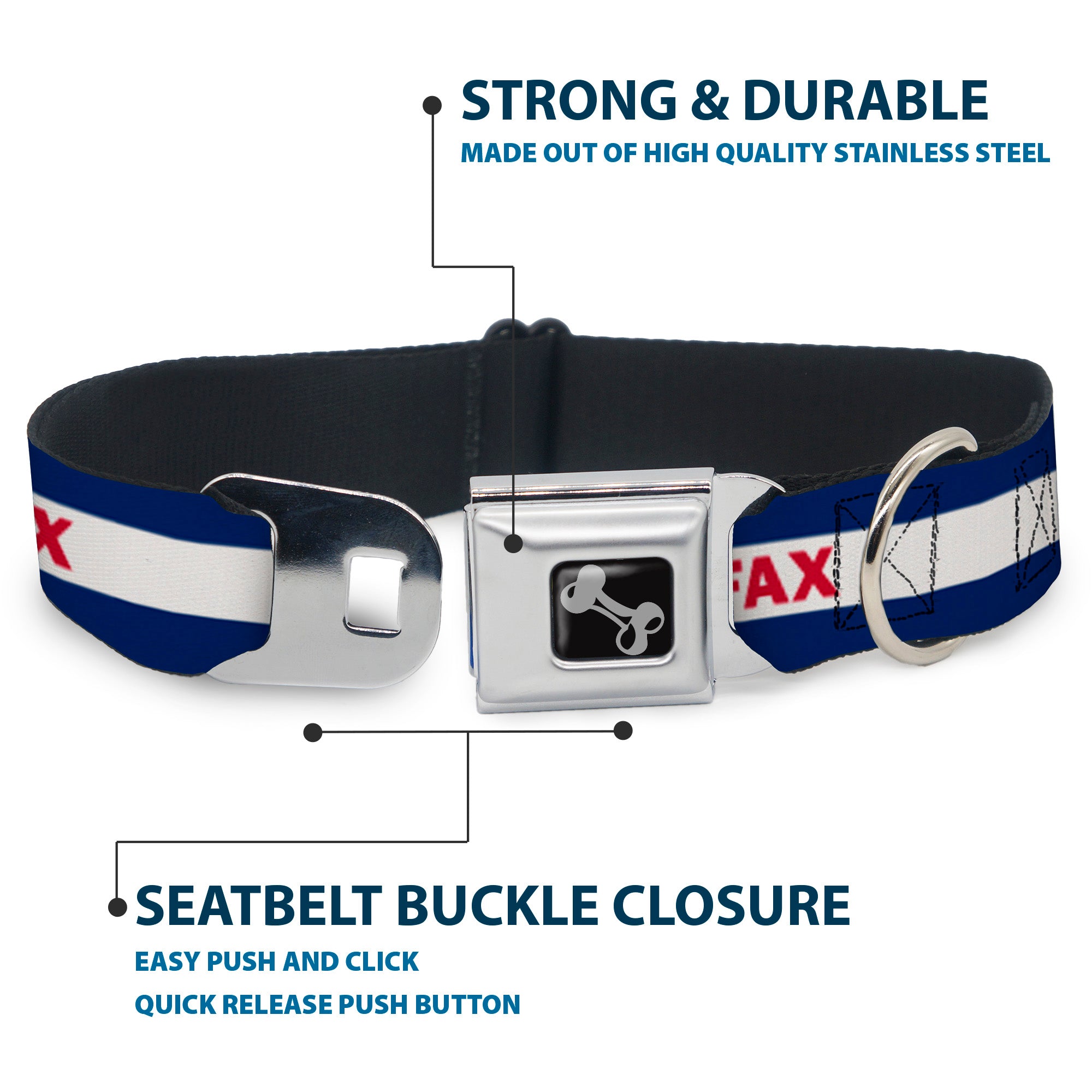 Dog Bone Seatbelt Buckle Collar - Colfax Colorado Flag Seatbelt Buckle Collars Buckle-Down