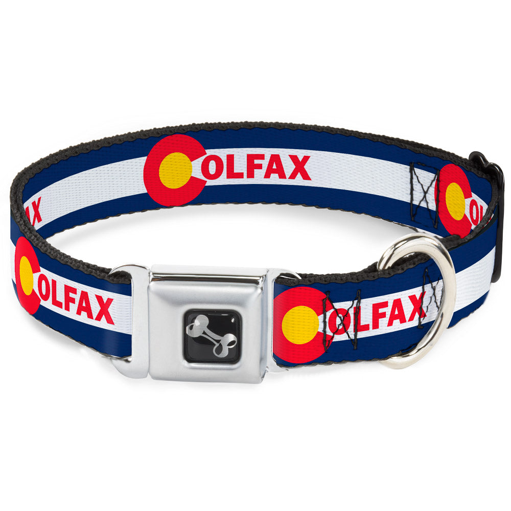Dog Bone Seatbelt Buckle Collar - Colfax Colorado Flag Seatbelt Buckle Collars Buckle-Down
