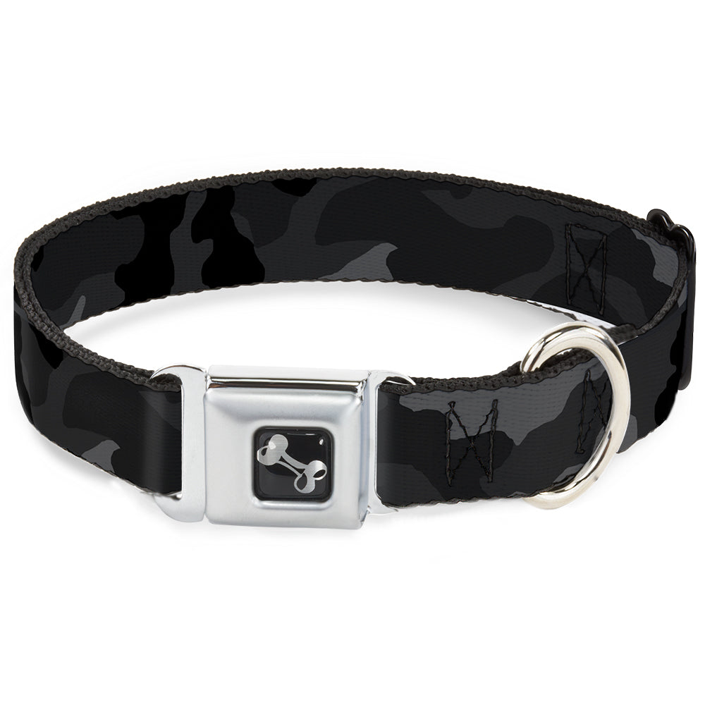 Dog Bone Seatbelt Buckle Collar - Camo Charcoal Seatbelt Buckle Collars Buckle-Down