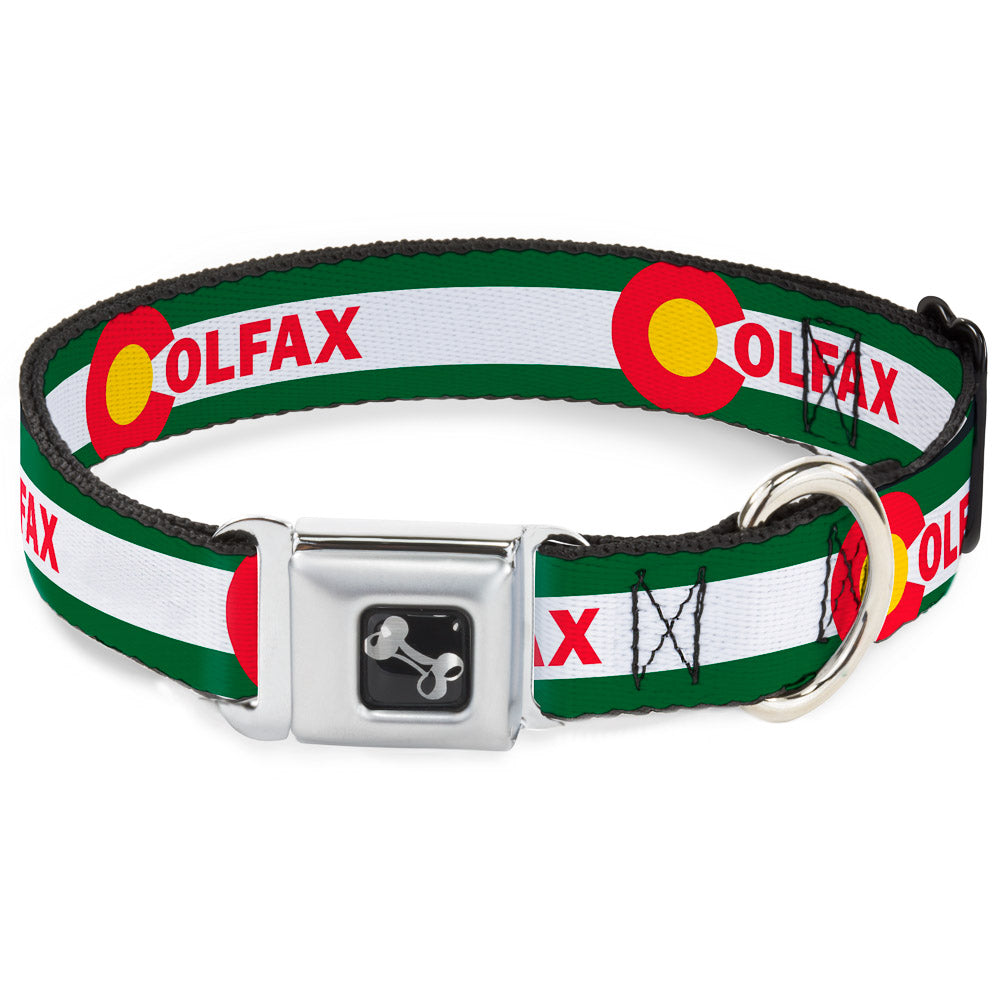 Dog Bone Seatbelt Buckle Collar - COLFAX Green Stripe Seatbelt Buckle Collars Buckle-Down