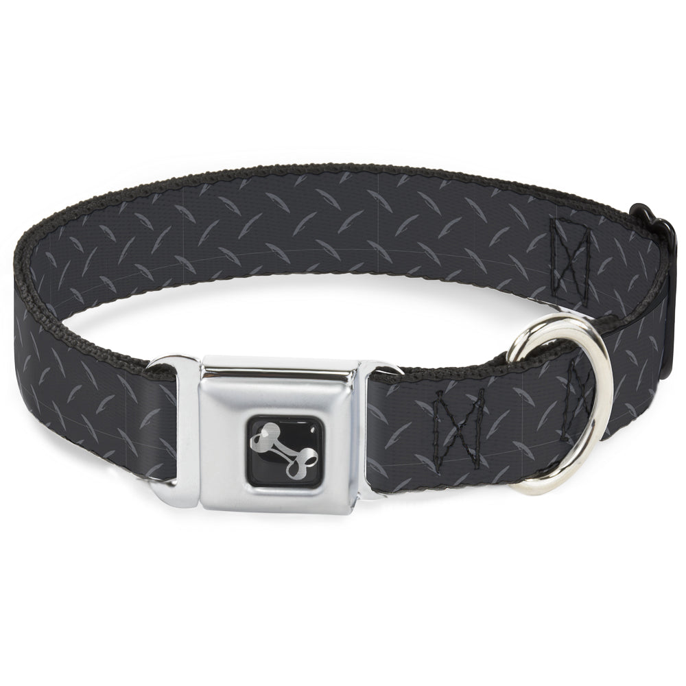 Dog Bone Seatbelt Buckle Collar - Diamond Plate Grays Seatbelt Buckle Collars Buckle-Down