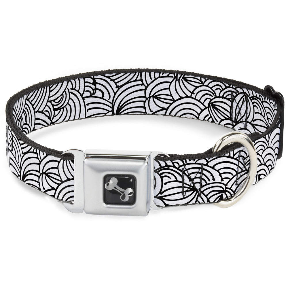 Dog Bone Seatbelt Buckle Collar - Doodle1 White/Black Seatbelt Buckle Collars Buckle-Down