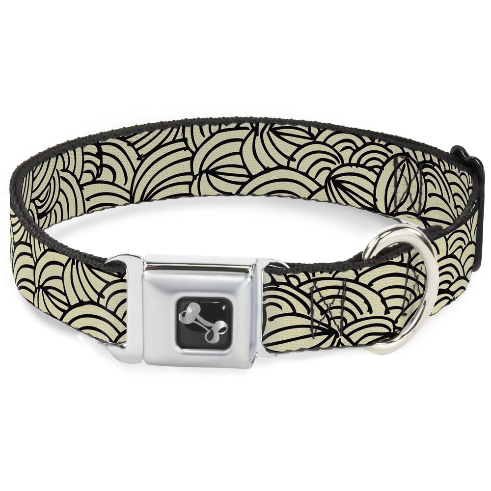 Dog Bone Seatbelt Buckle Collar - Doodle1 Cream/Black Seatbelt Buckle Collars Buckle-Down