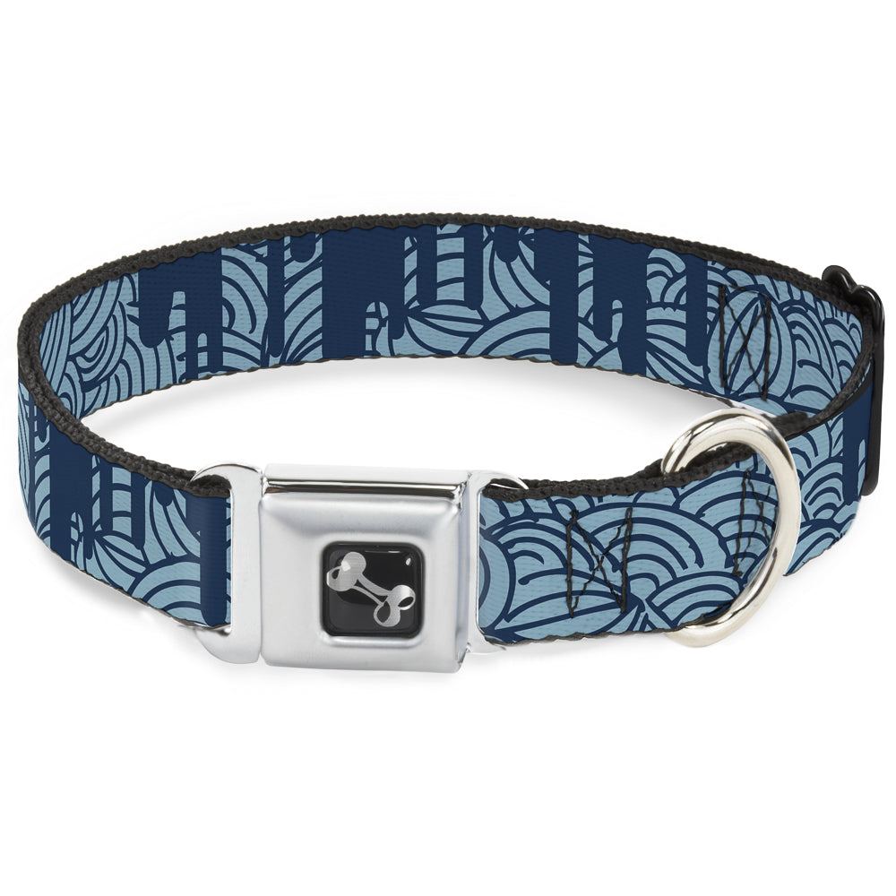 Dog Bone Seatbelt Buckle Collar - Doodle1/Paint Drips Blues Seatbelt Buckle Collars Buckle-Down