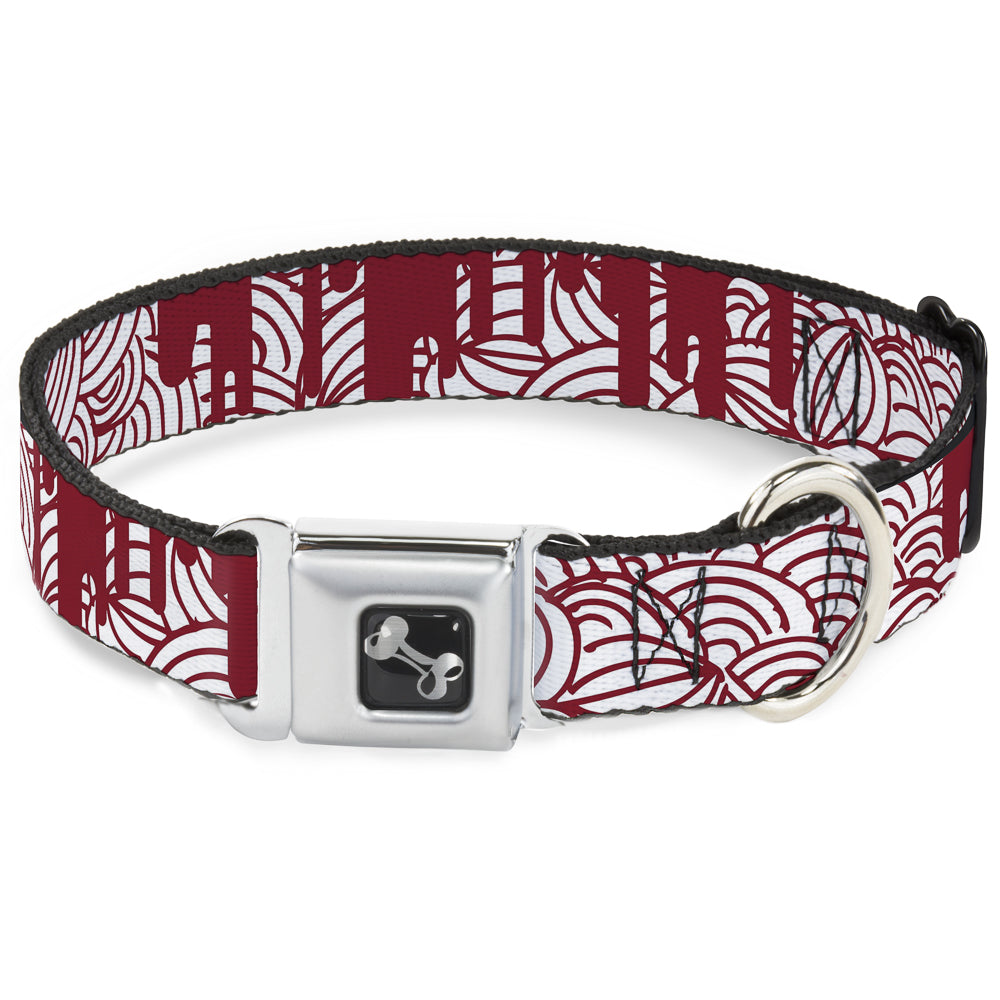 Dog Bone Seatbelt Buckle Collar - Doodle1/Paint Drips White/Red Seatbelt Buckle Collars Buckle-Down