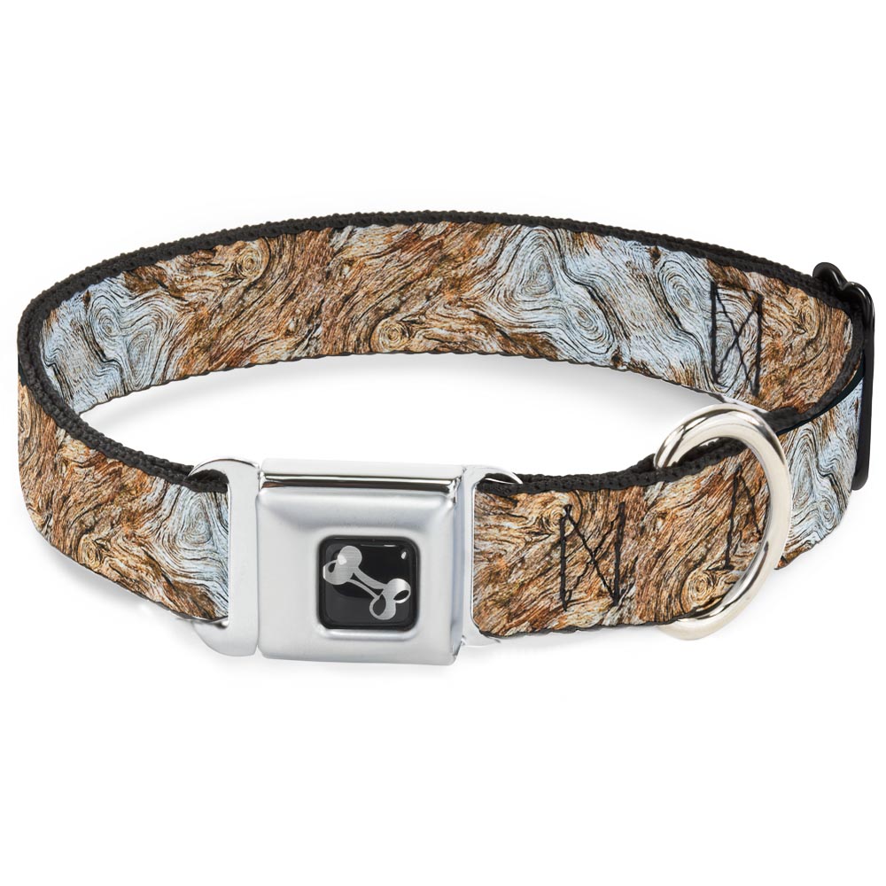 Dog Bone Seatbelt Buckle Collar - Driftwood Grain Seatbelt Buckle Collars Buckle-Down