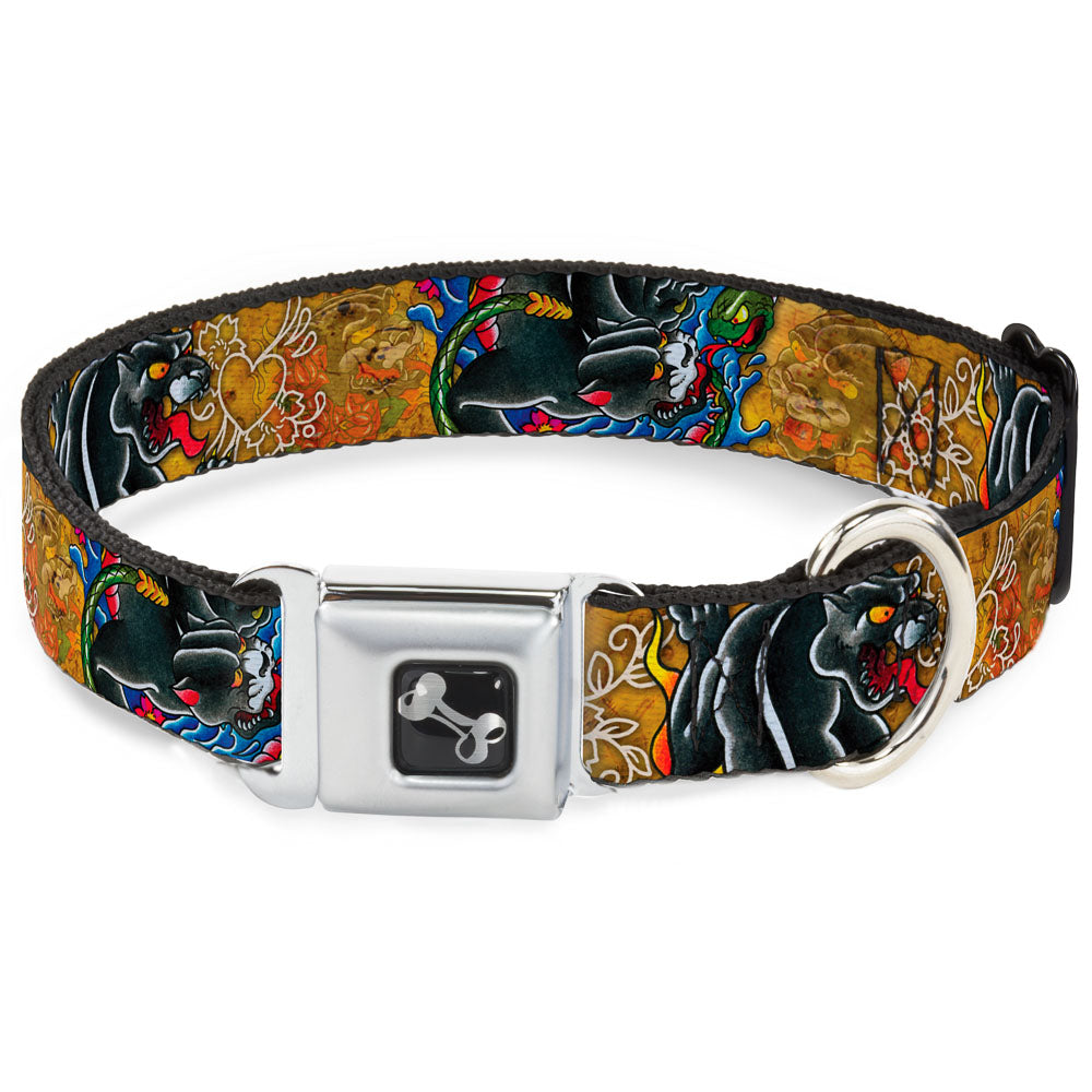 Dog Bone Seatbelt Buckle Collar - Diamonds Diagonal2 Lines Black/White Seatbelt Buckle Collars Buckle-Down