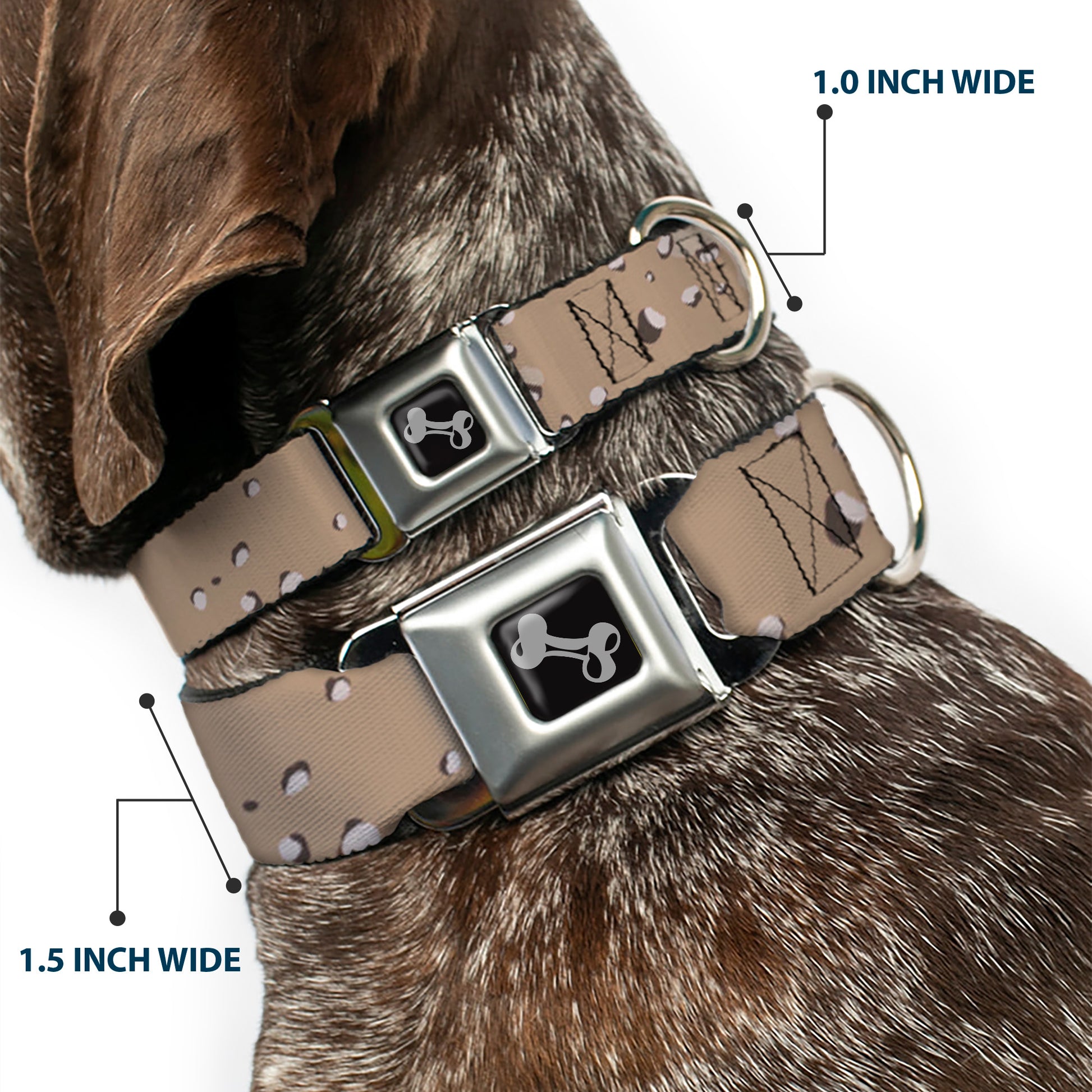 Dog Bone Black/Silver Seatbelt Buckle Collar - Desert Camo Tans/Browns Seatbelt Buckle Collars Buckle-Down