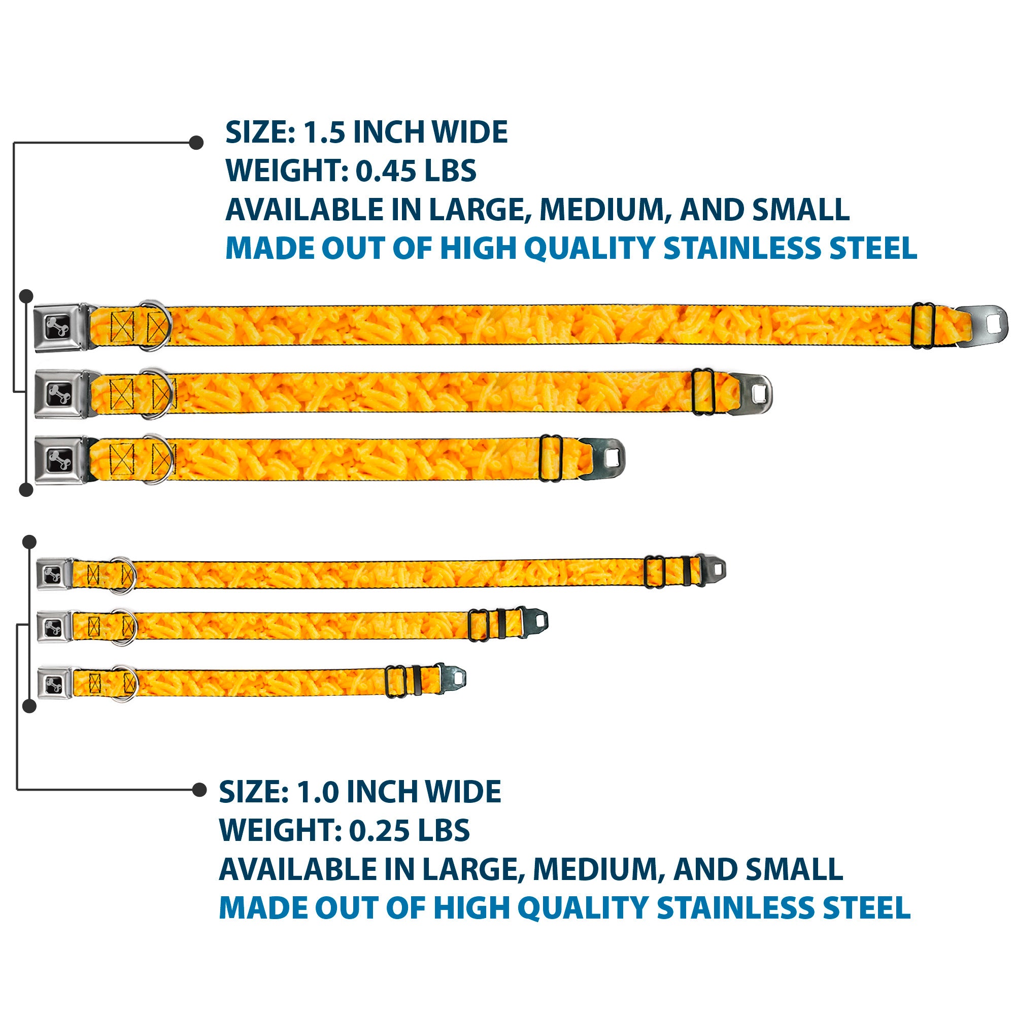 Dog Bone Seatbelt Buckle Collar - Mac & Cheese Vivid Seatbelt Buckle Collars Buckle-Down